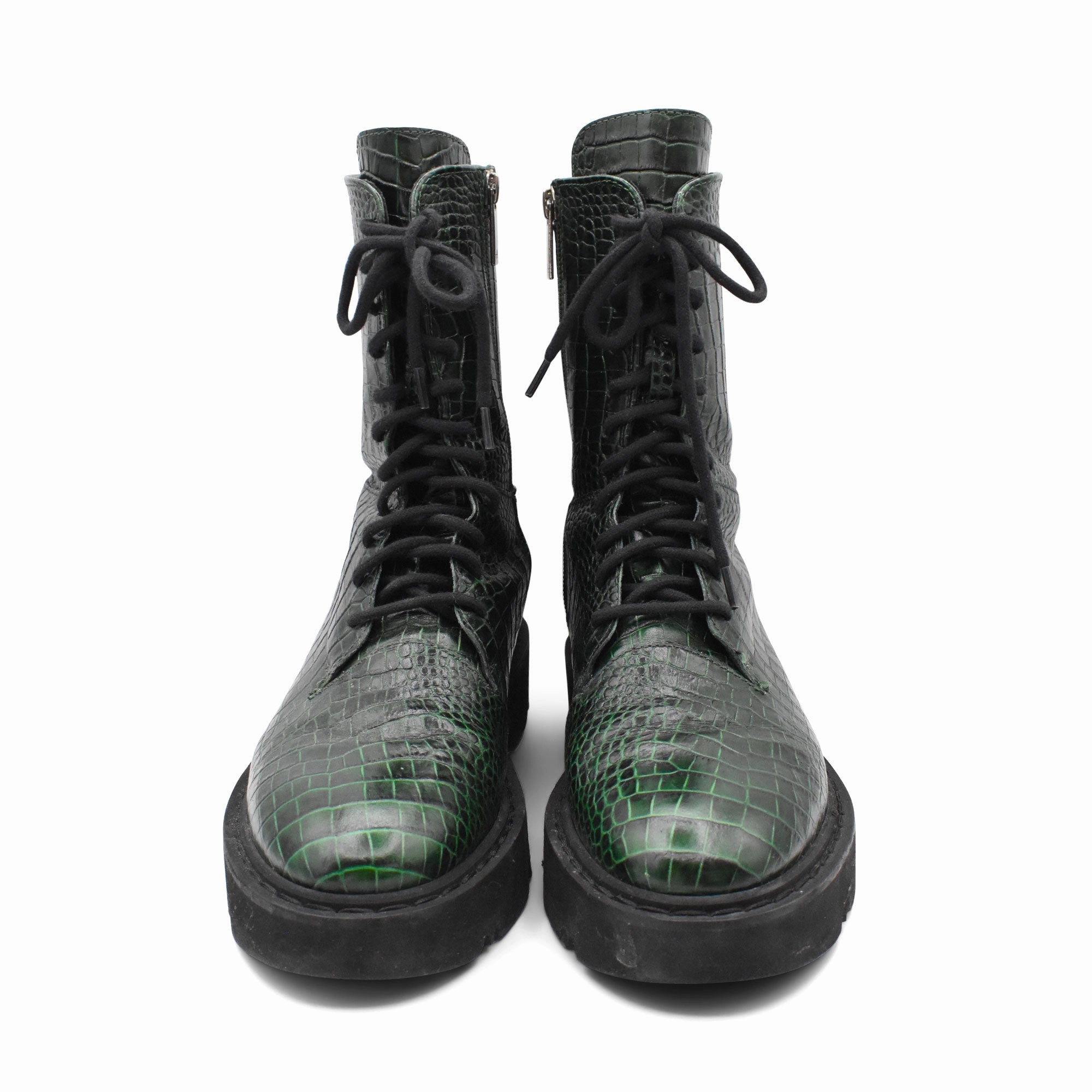 Aquatalia 'Hana' Combat Boots - Women's 39.5 Leather Lace Combat Boots