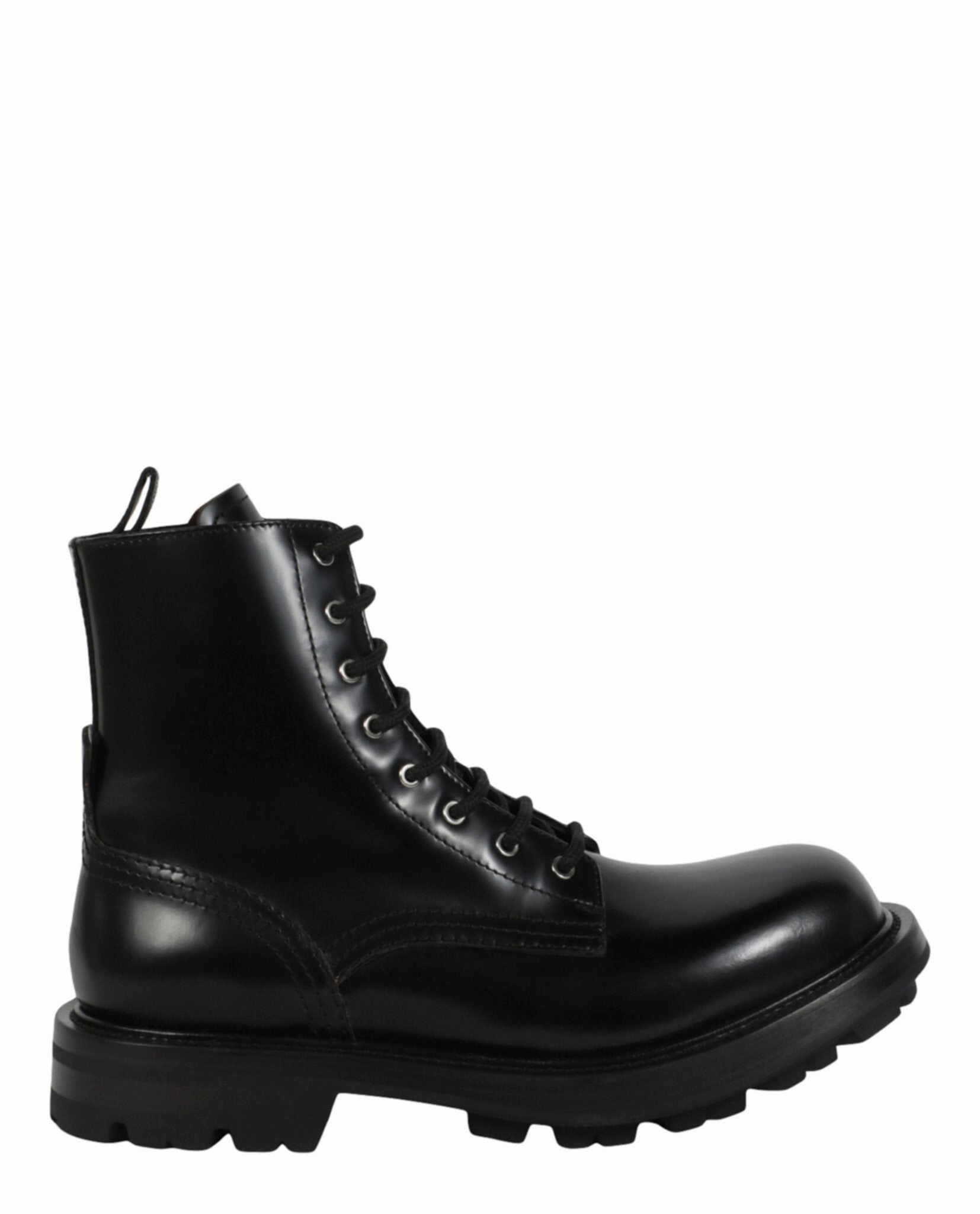 Patterned Combat Boots Leather Ankle Combat Boots