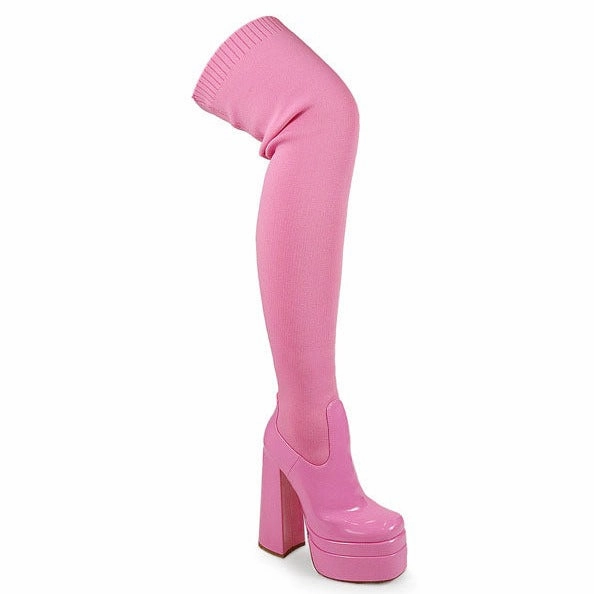 ARI-22 Pink Shoes Knee High Boots