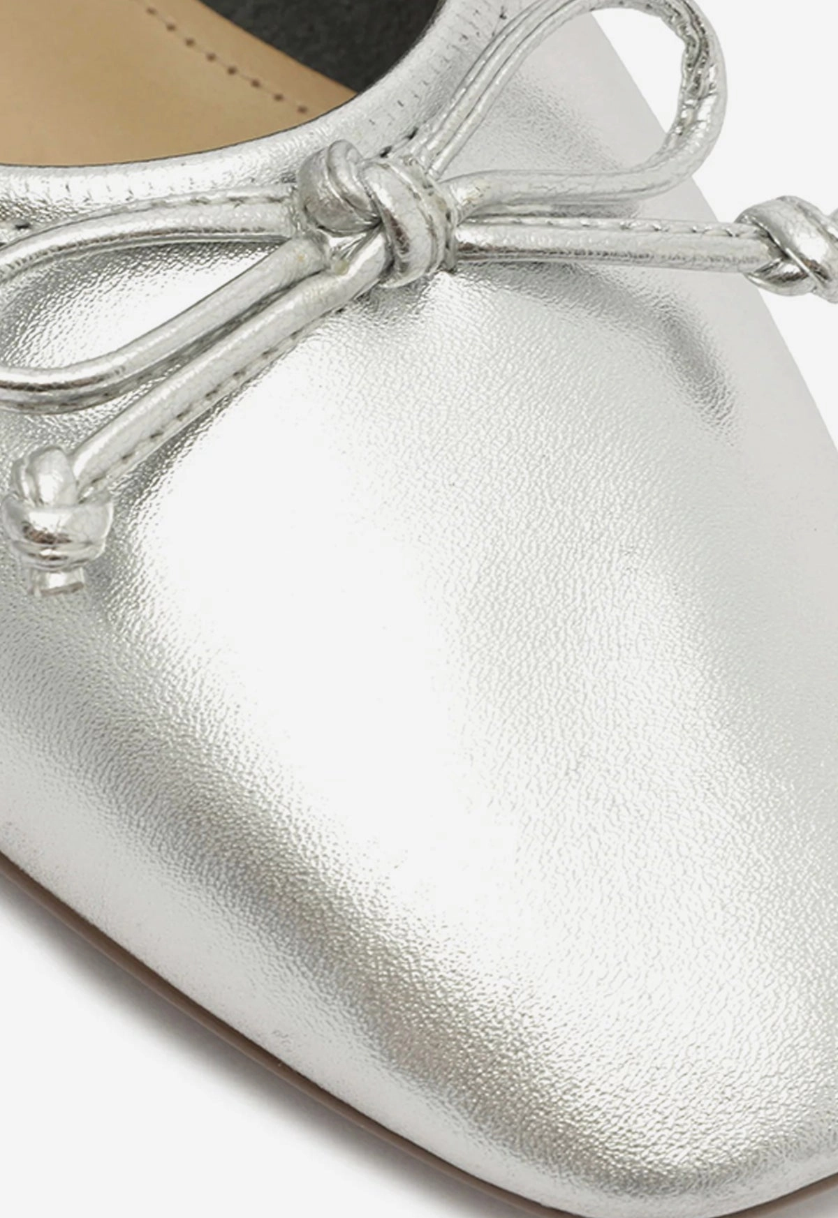 Piccadilly Flat Shoes Arissa Silver Leather Ballet Flat