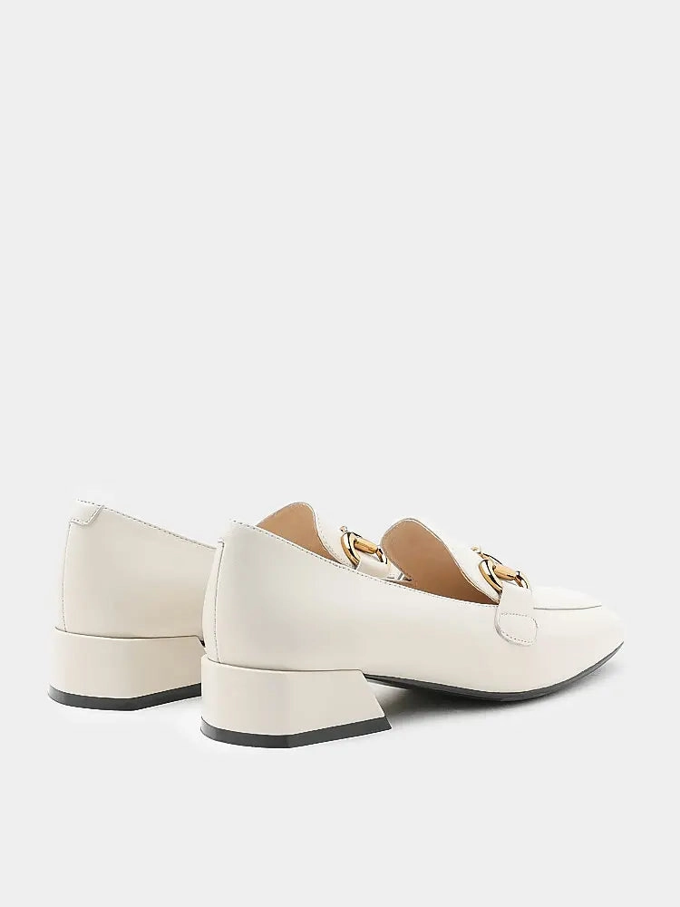 Arwen Classic Metal Buckle Leather Loafers Softwaves Loafers