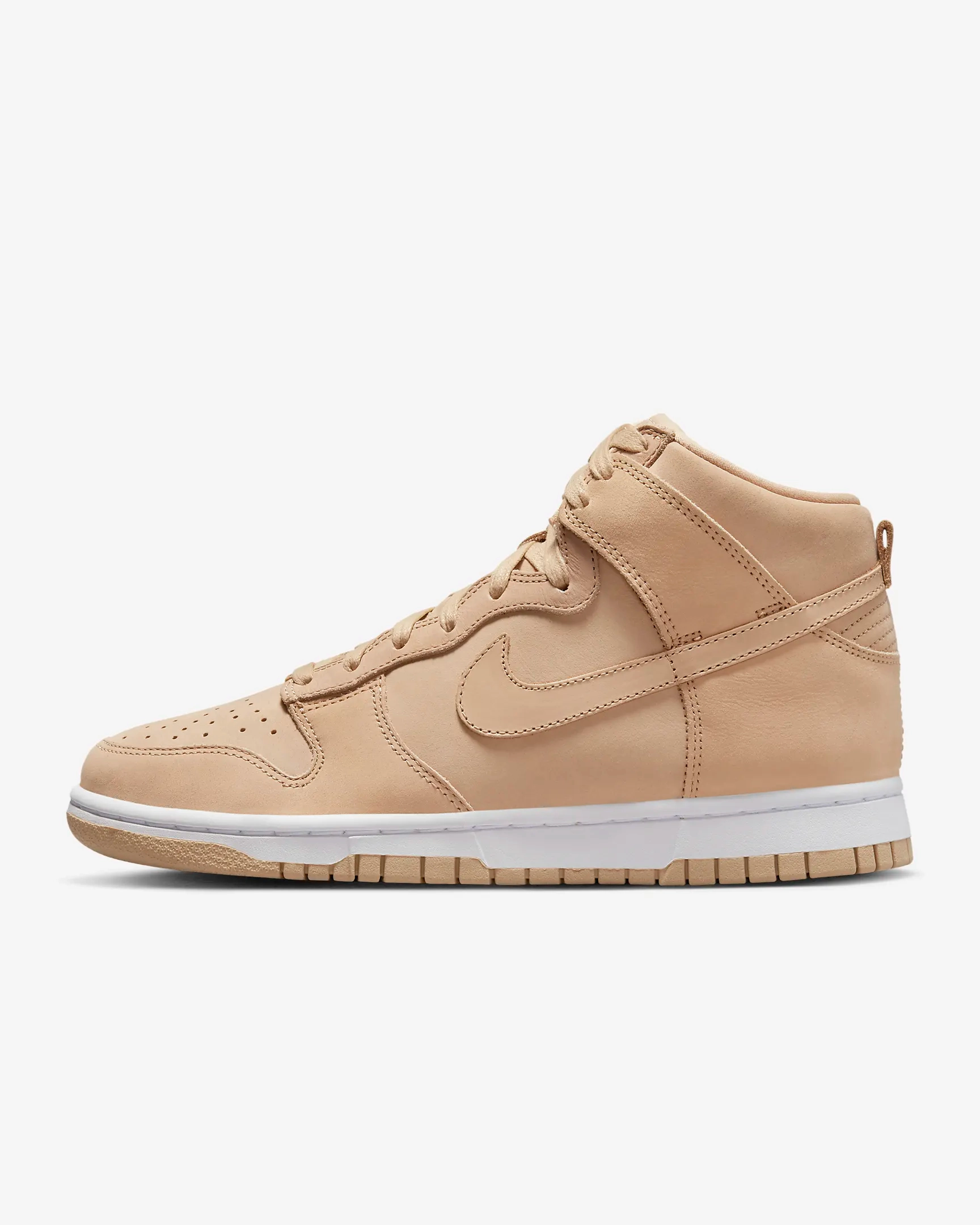 Nike Women's Dunk High Premium Shoes - Vachetta Tan / White Sneakers Nike Shoes