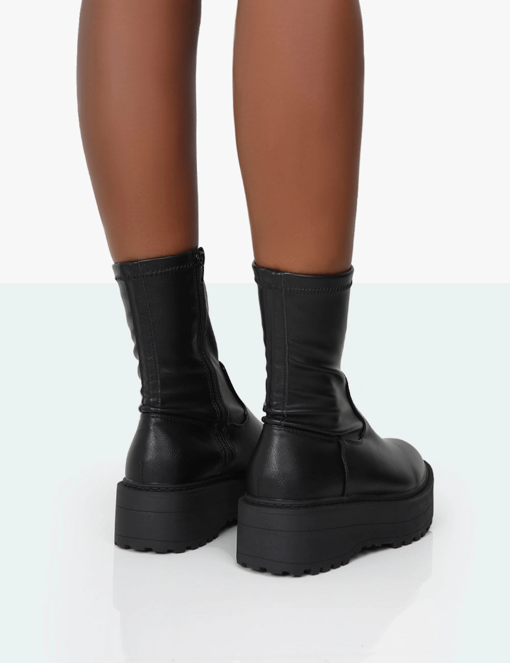 Size 16 Work Boots Auden Wide Fit Black Chunky Sole Ankle Boots