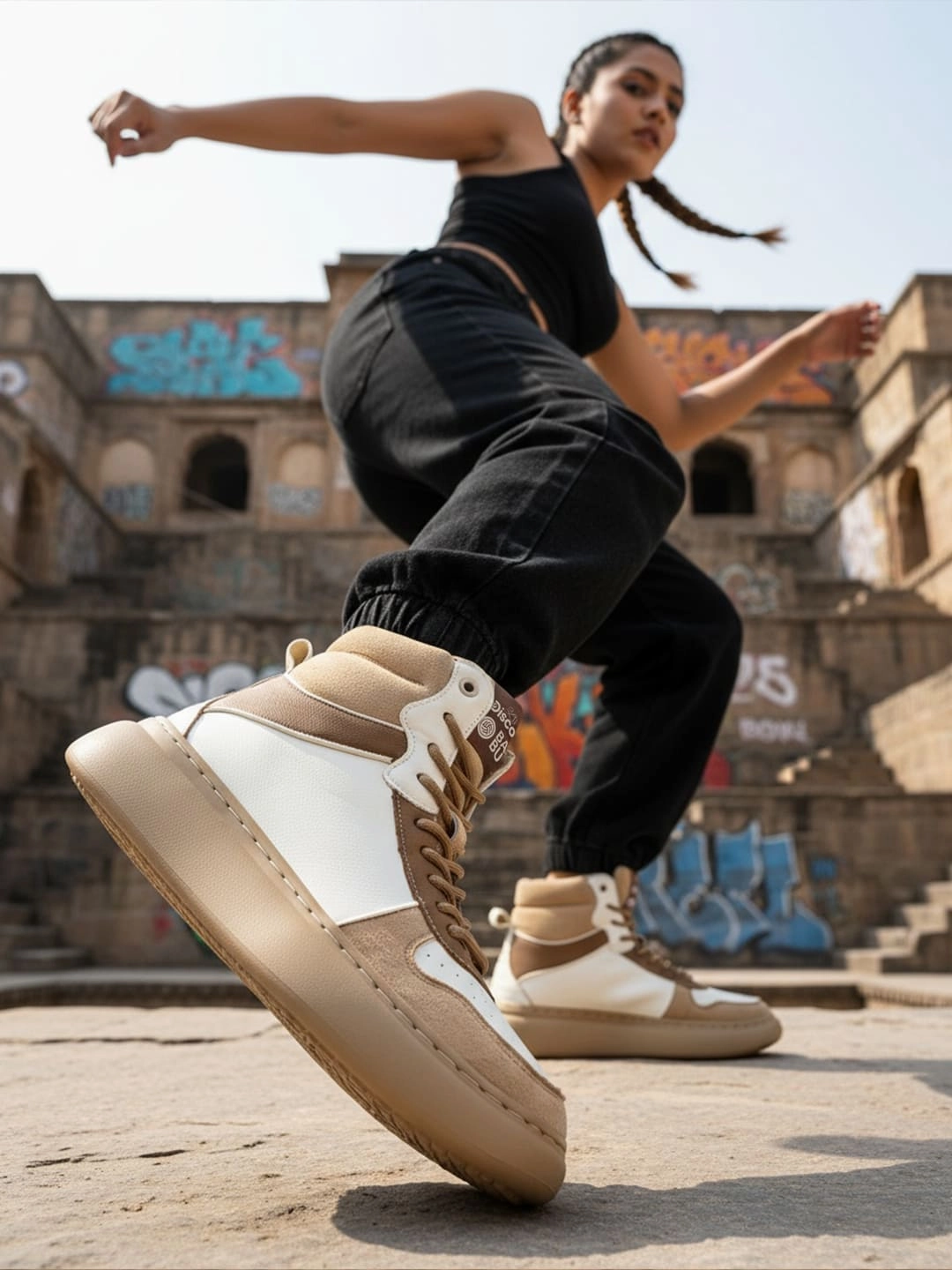 Bacca Bucci  Discovery Noir Womens High-Top Sneakers Comfortable Travel Sneakers