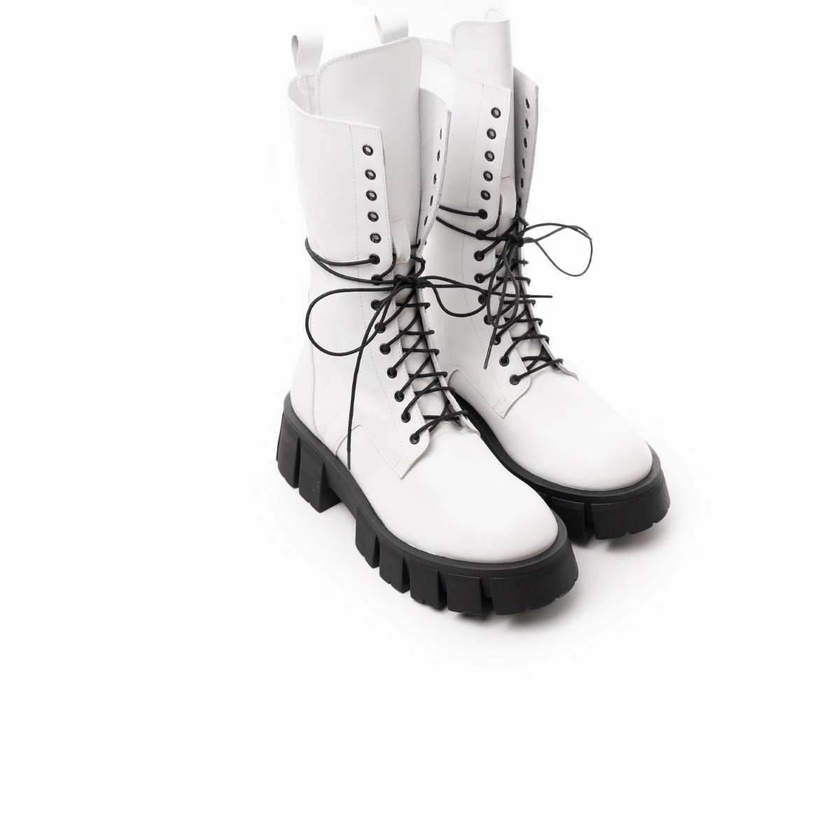 Boots Wide Toe Bangkok White Leather
