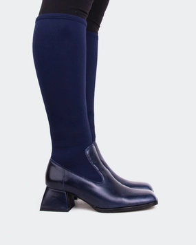 With Chelsea Boots Bayeux Navy Knit Stretch