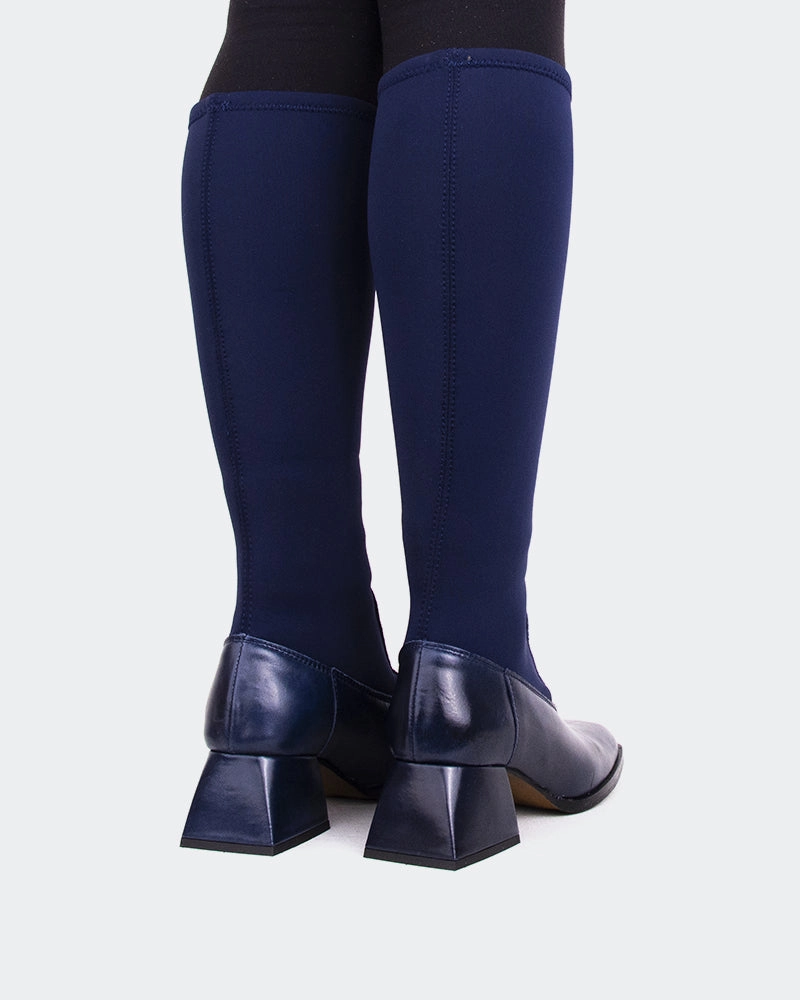 Boots Bayeux Navy Knit Stretch