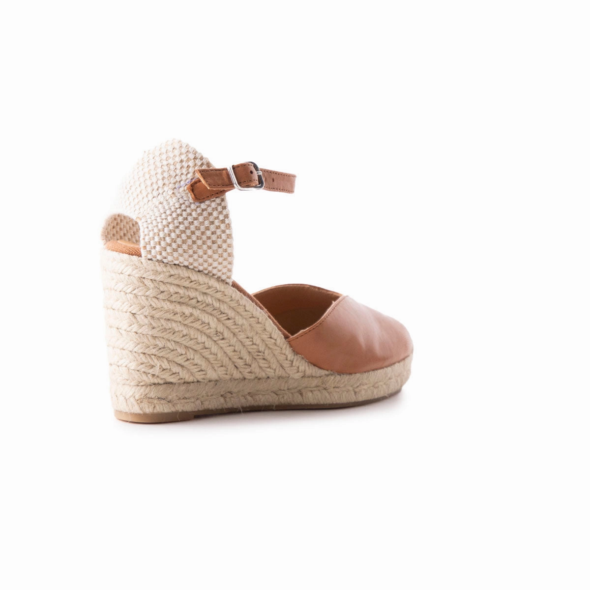Beatrice Camel Leather Franco Sarto Espadrille Wedges