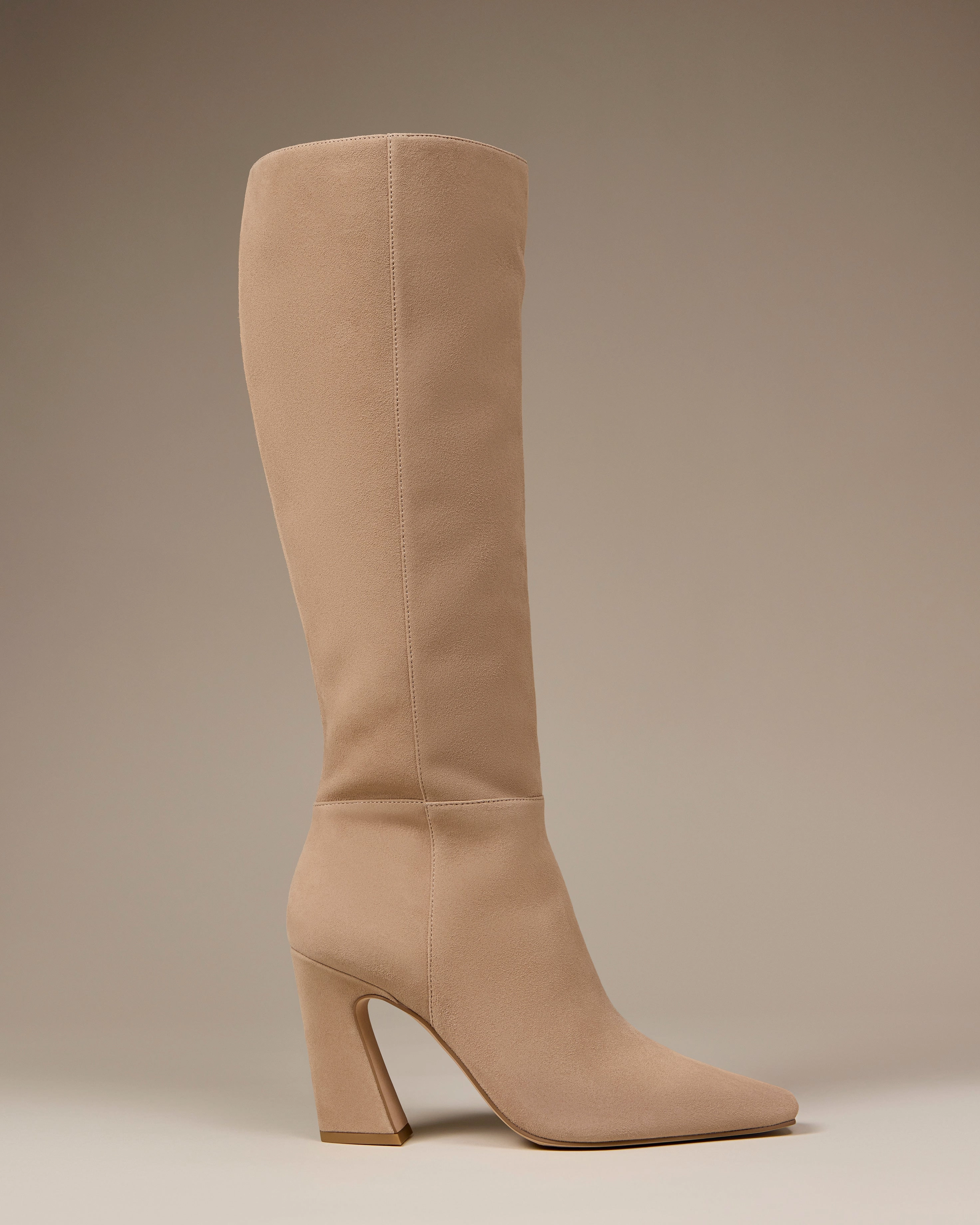 Beige Knee High Boots Flat Bennidy Knee High Boot