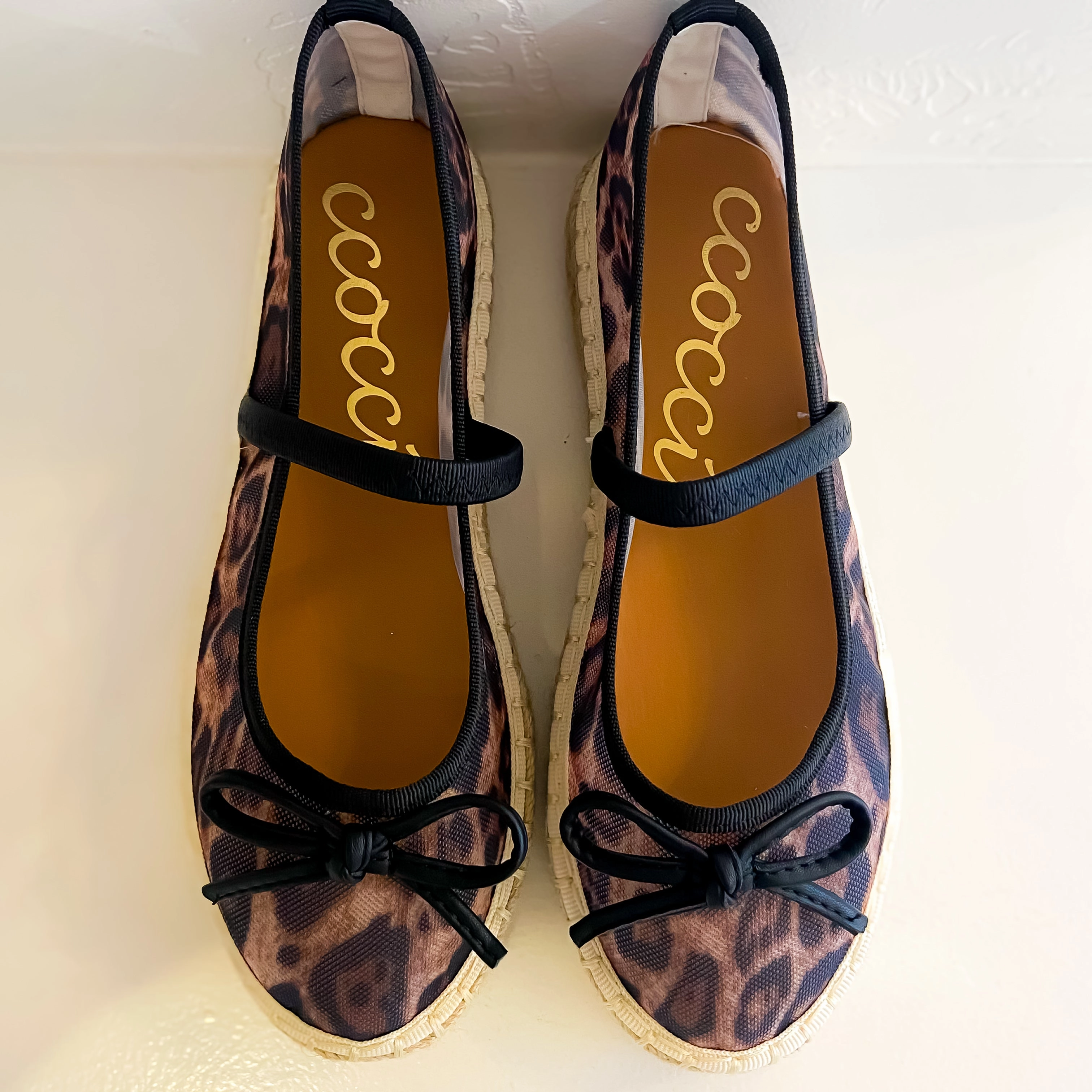 Espadrille Star Bijou Leopard Print Mesh Platform Espadrilles