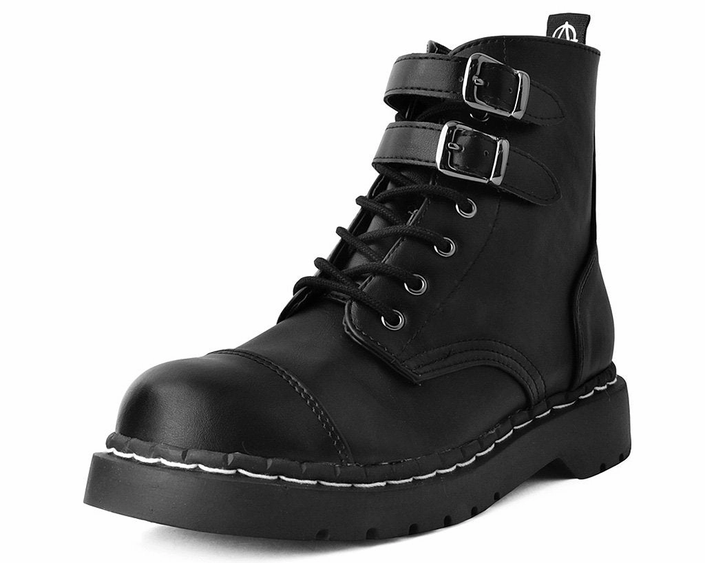1970s Combat Boots Black 2-Buckle Anarchic Boot