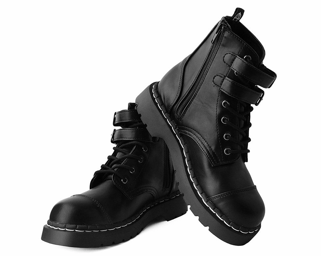 Black 2-Buckle Anarchic Boot Combat Boots Size