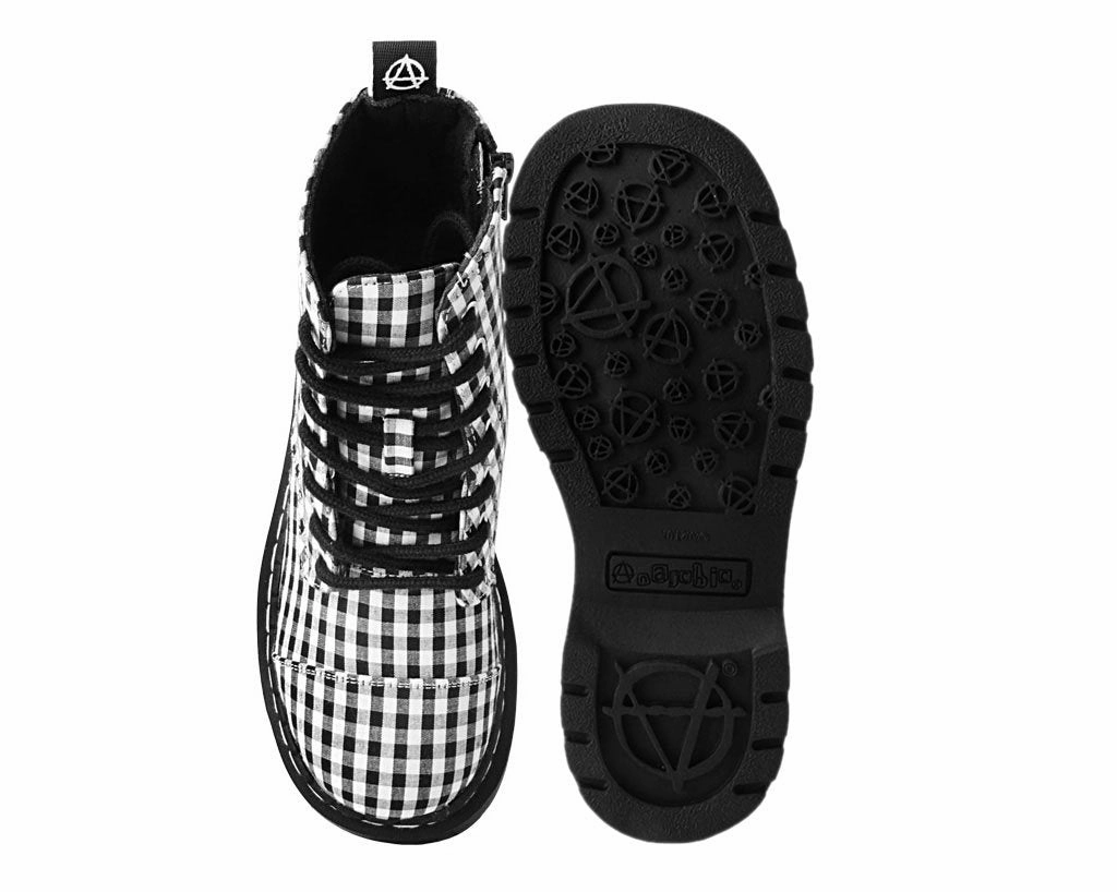 Combat Boots Reddit Black & White Gingham 7-Eye Anarchic Boot