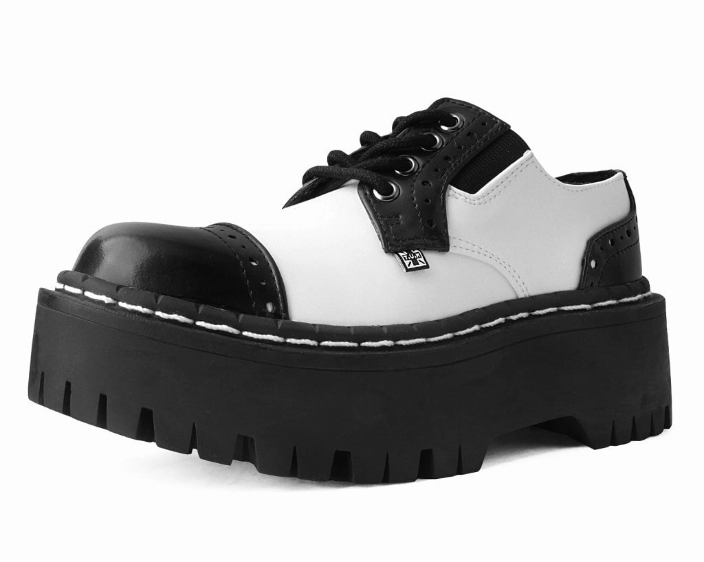Black & White TUKskin Double Decker Brogue Tory Burch Brogue Platform Oxford