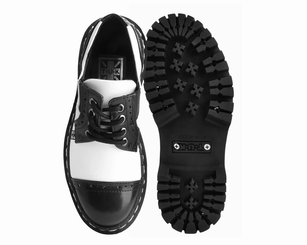 Black & White TUKskin Double Decker Brogue Brogues With Skirts
