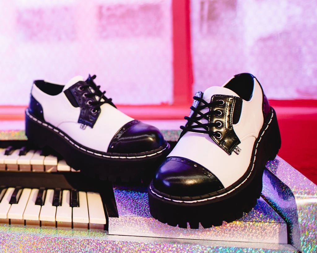 Prada Platform Brogues Black & White TUKskin Double Decker Brogue