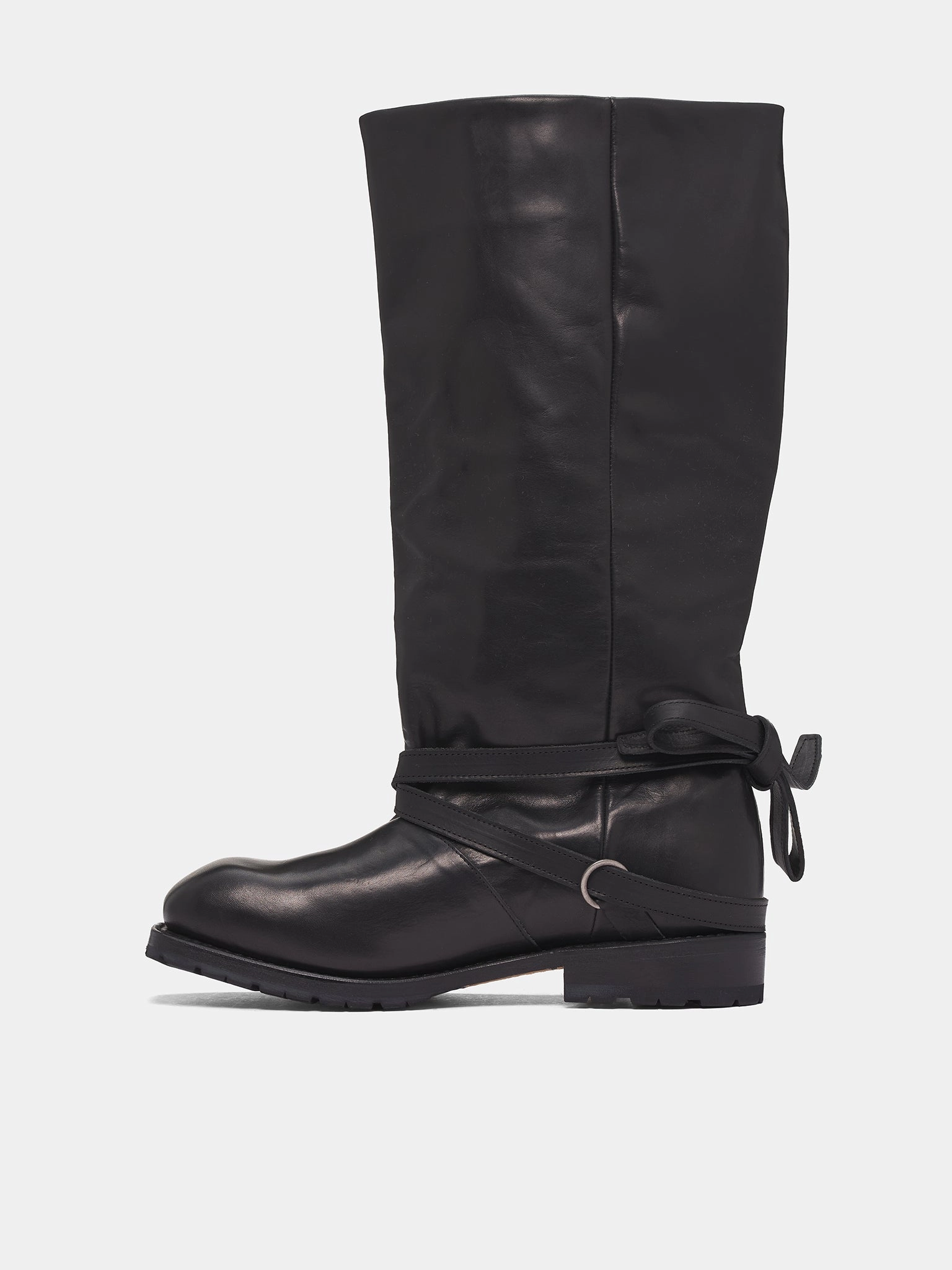 Black High Engine Leather Boots (A4257HB-HIGH-ENGINE-BLACK) Extra Extra Wide Calf Boots