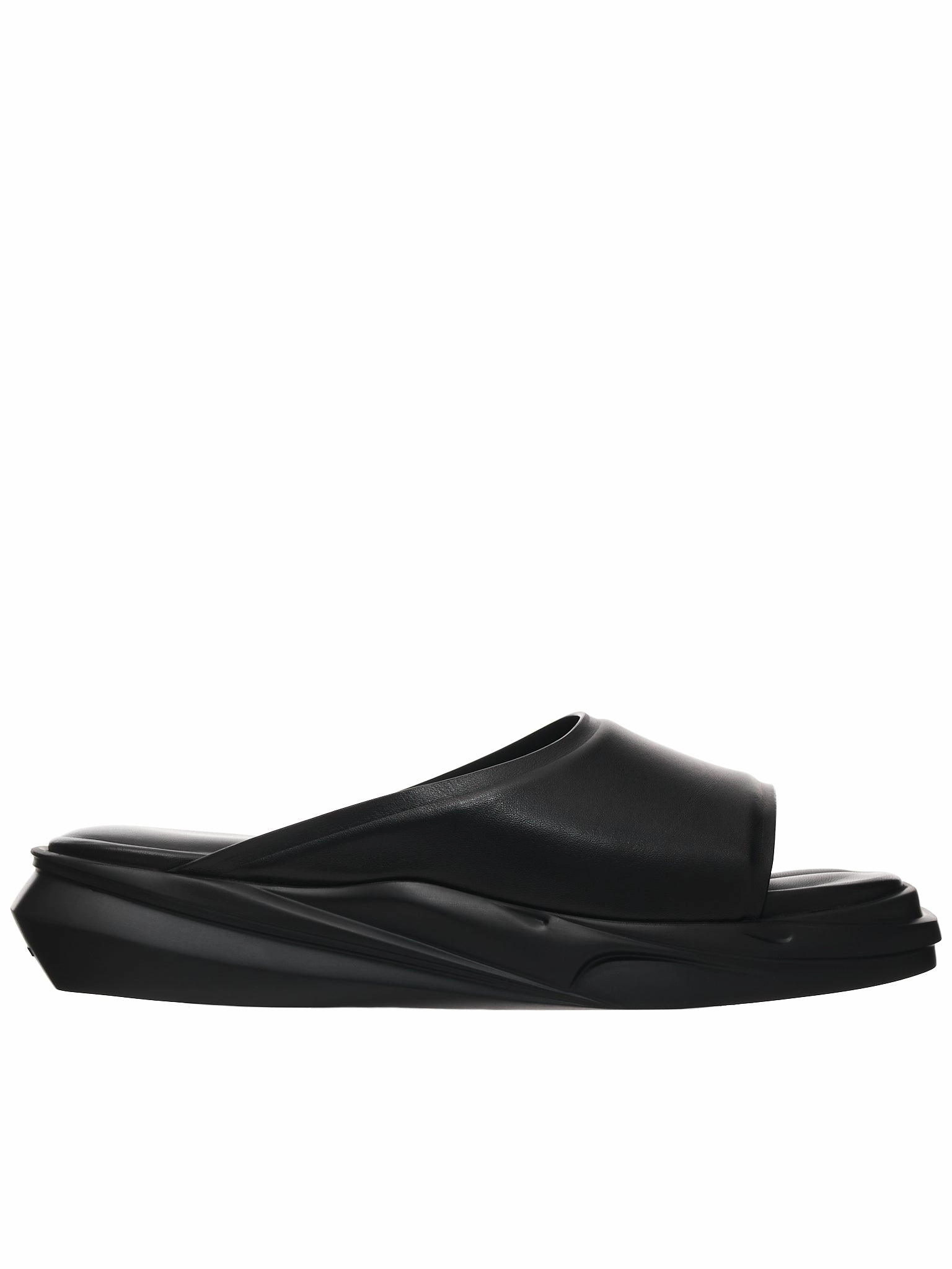 Sandals Bow Black Leather Mono-Slide (AAMSL0004LE01-BLACK)