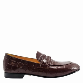 Patent Leather Wholecut Oxfords Chocolate Leather Flat Moc Croc Leather Loafer