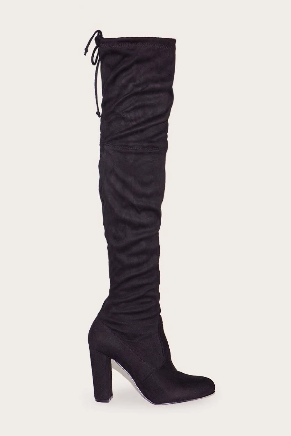 Classic Boots BLACK SUEDE BLOCK HEEL OVER THE KNEE BOOT (PACK B)