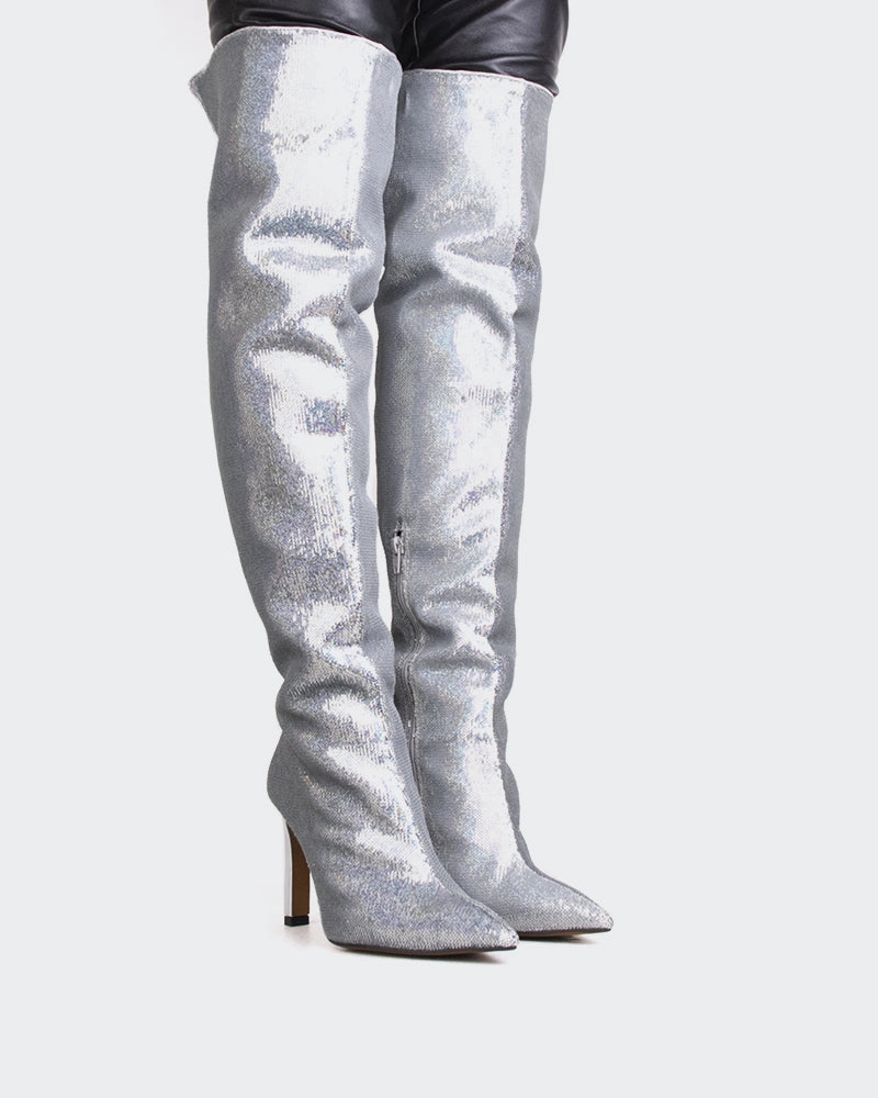 Blakely Silver Sequins Alpine Boots