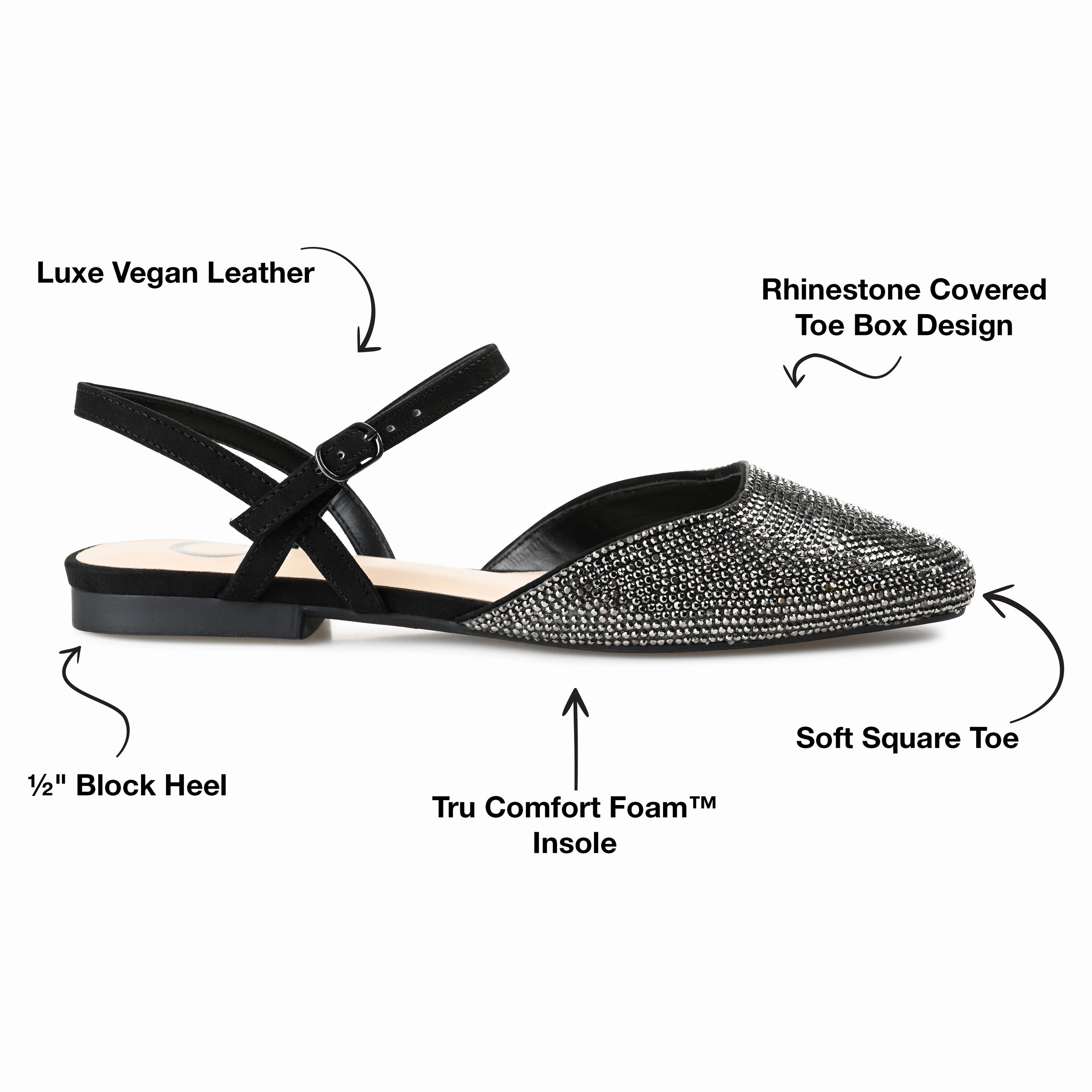 Comfortable Dress Shoes Flats Journee Collection Women's Tru Comfort Foam Narrow Width Nysha Flat