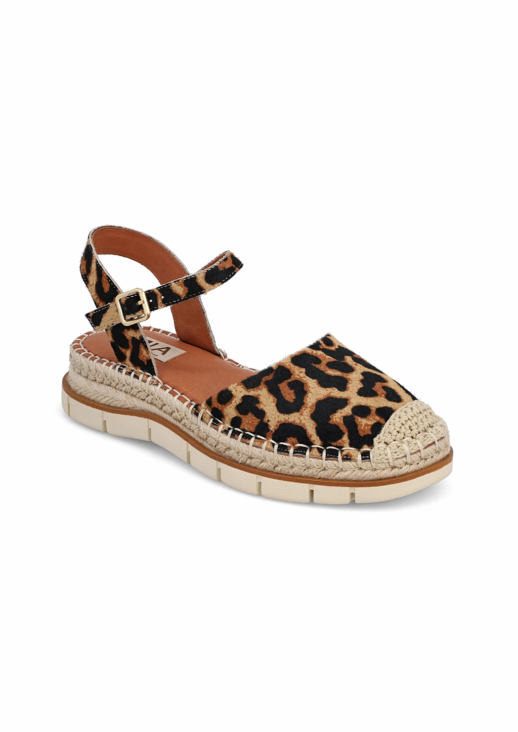 Check Cotton Canvas Seam Sealed Espadrilles VERONA - LEOPARD