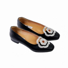 Good Shoes For Gym Bloom Ballerina Flats in Hana Black and Silver
