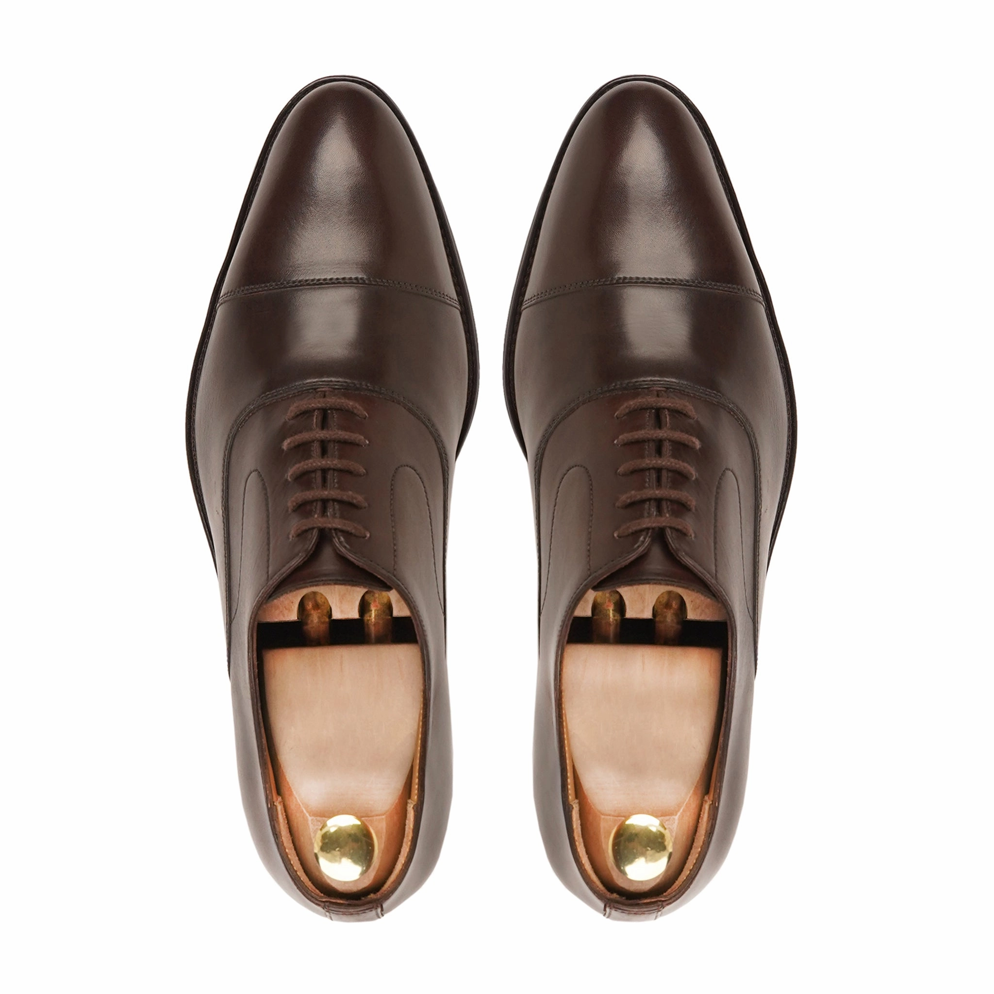 Allen Edmonds Strandmok Cap Toe Oxfords Wickford - Men's Dark Brown Calf Leather Oxford Shoe