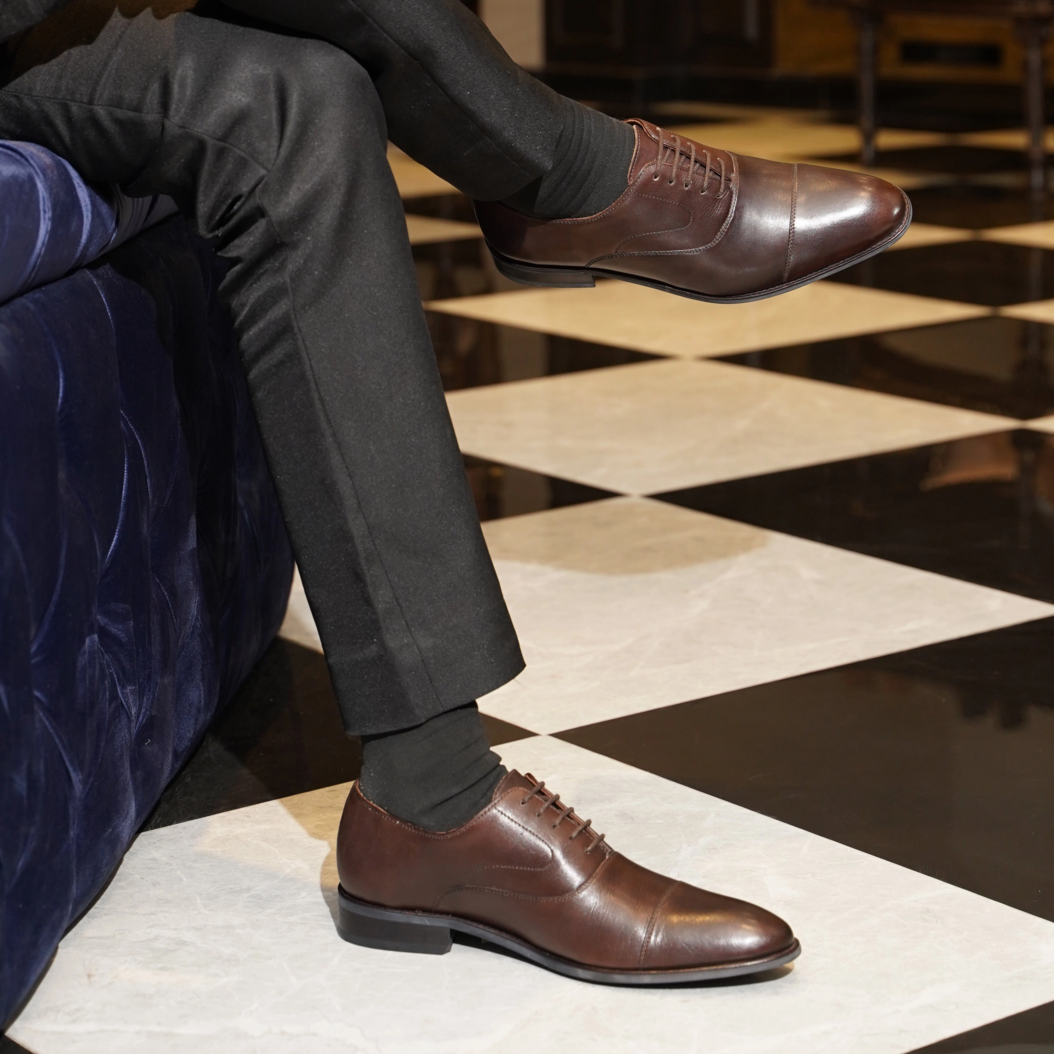 Casual Oxford Shoes Wickford - Men's Dark Brown Calf Leather Oxford Shoe