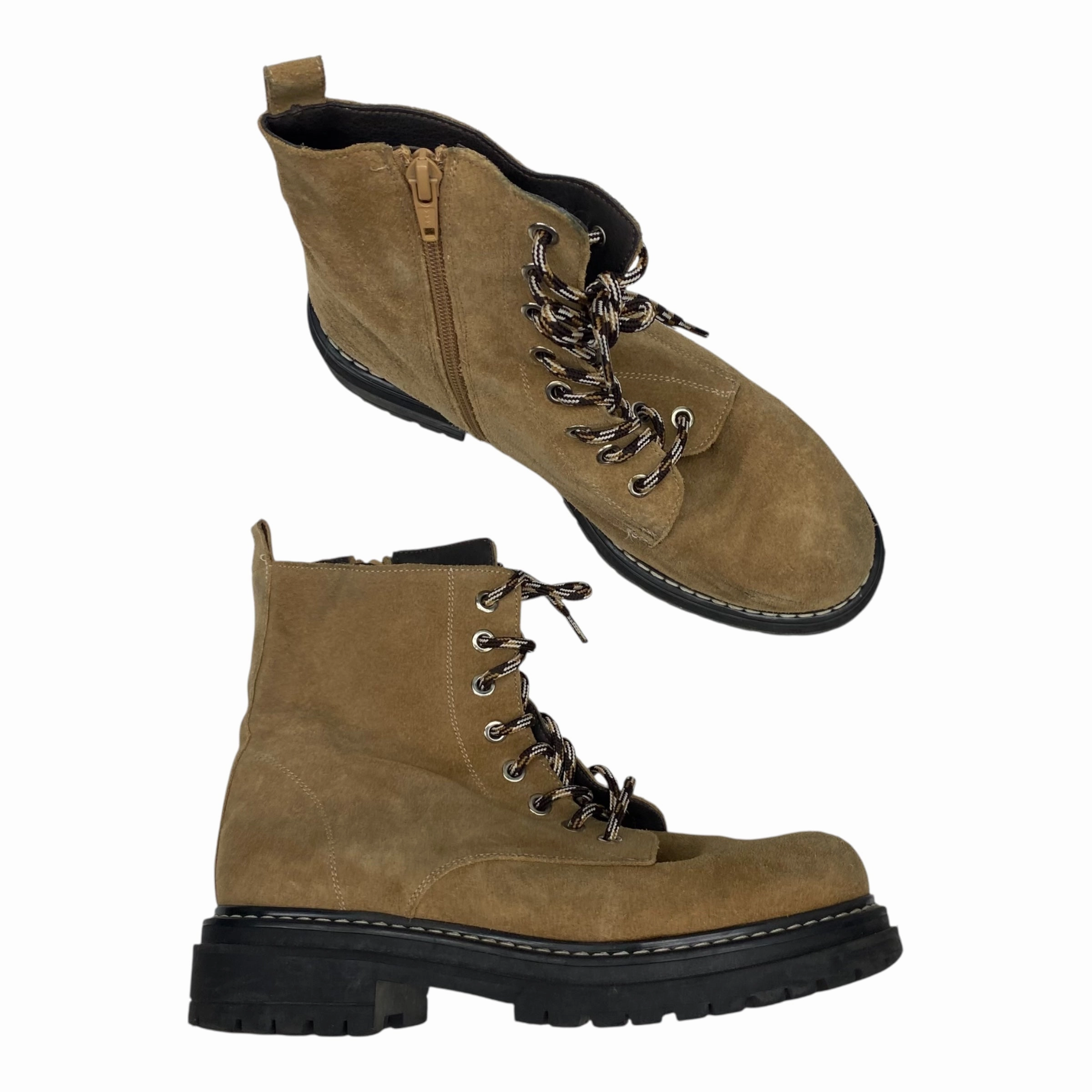 Boots Combat By Anthropologie In Brown, Size:7.5 Spit Shine Combat Boots