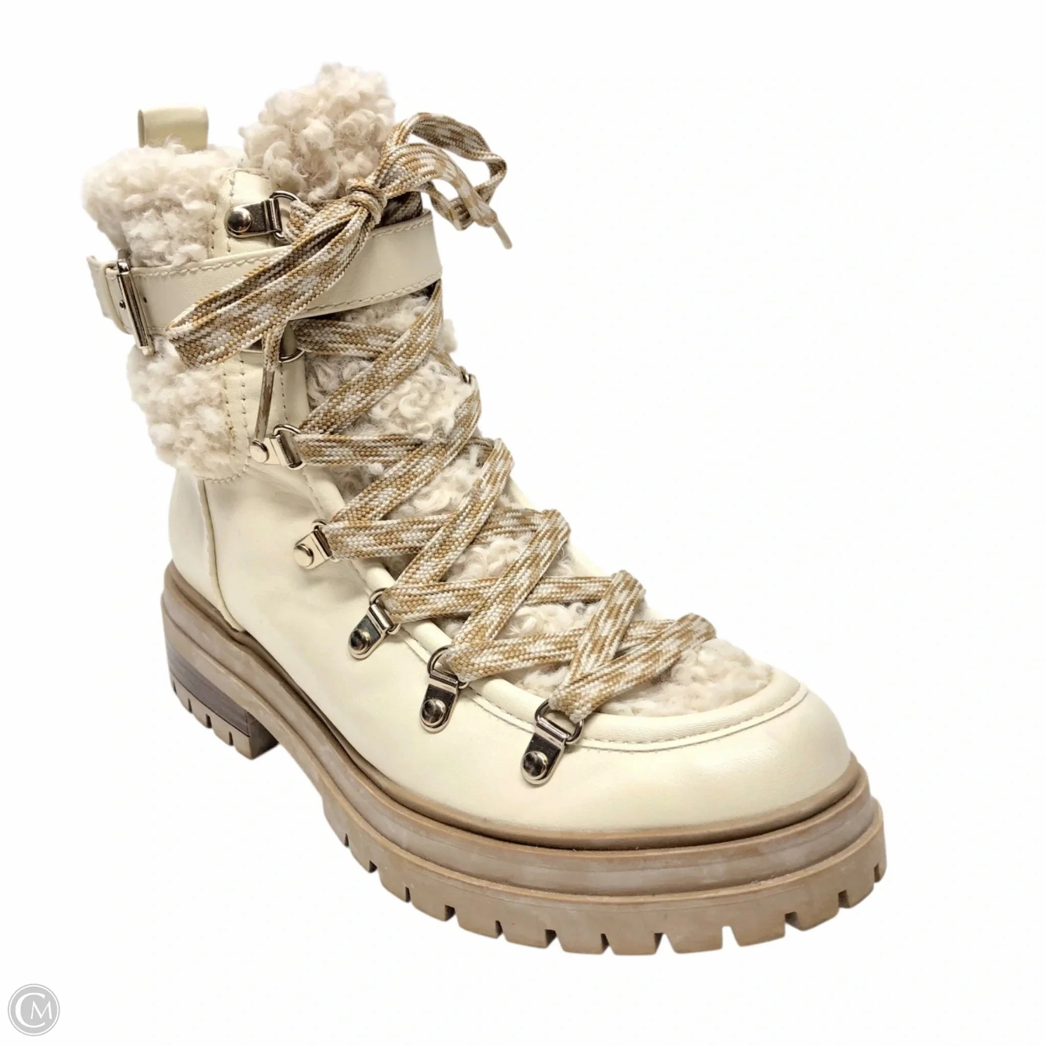 Boots Combat By Circus By Sam Edelman In Cream, Size: 9 Flat Lace Up Combat Boots