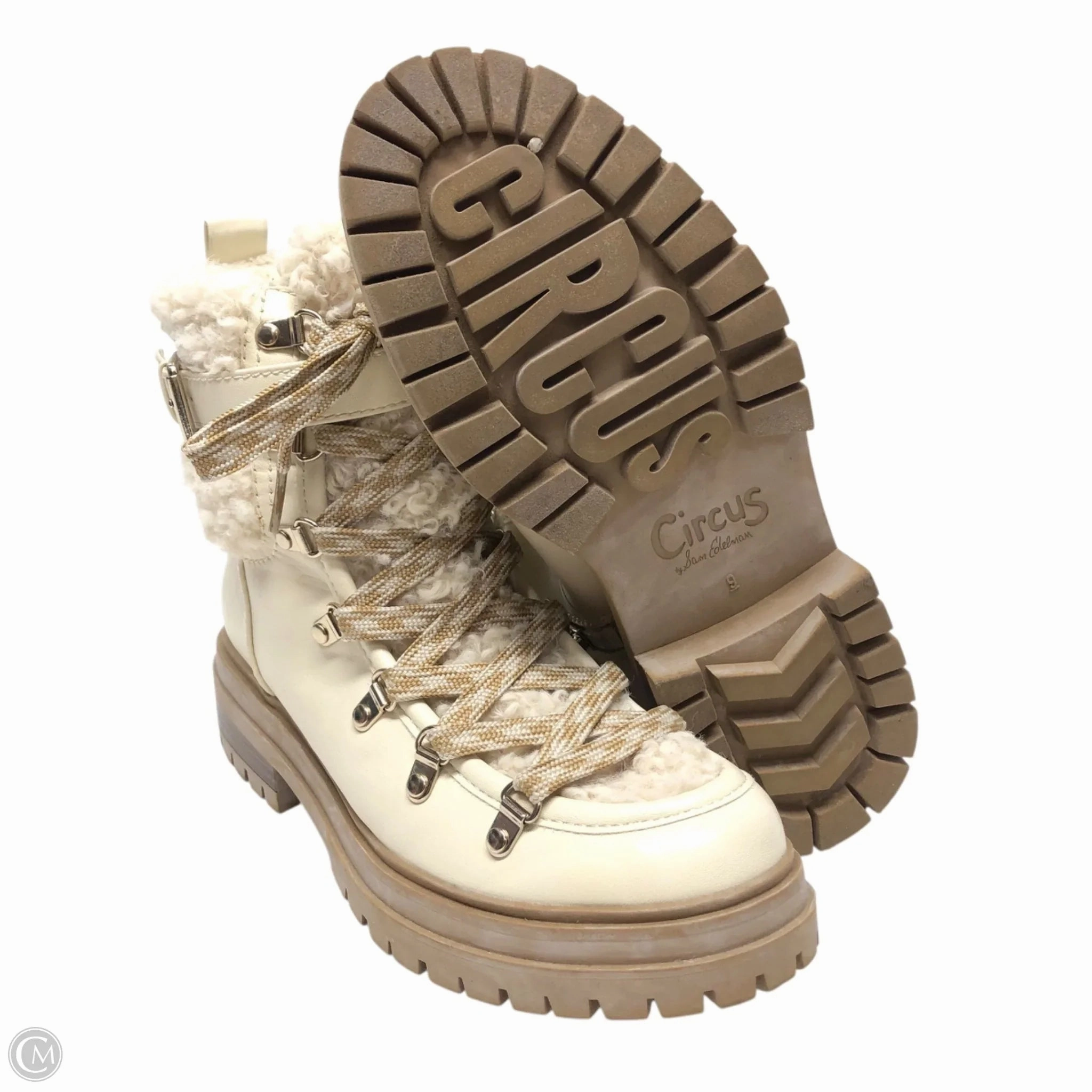 Boots Combat By Circus By Sam Edelman In Cream, Size: 9 Fleece Combat Boots