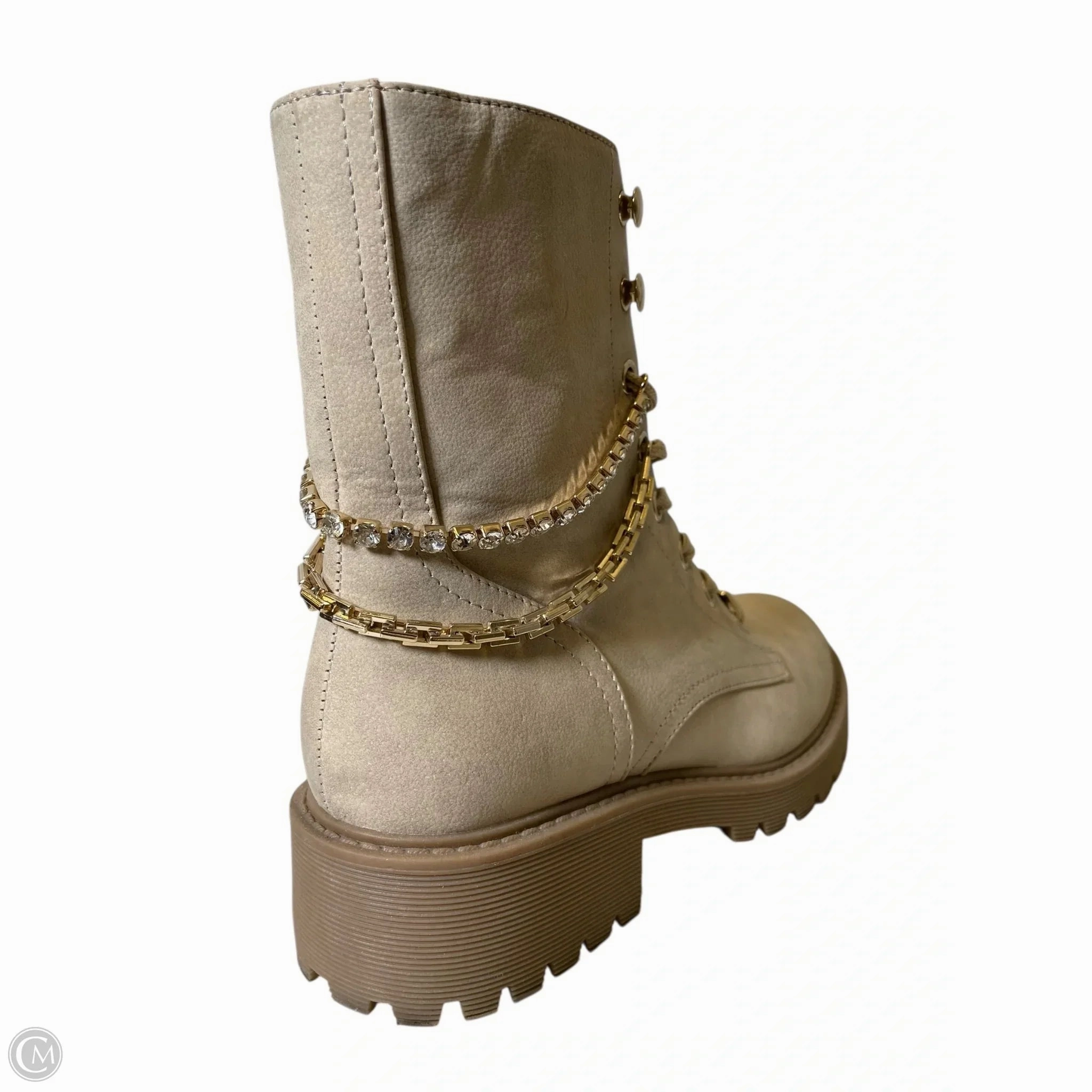 Trudie Combat Boot Boots Combat By Clothes Mentor In Beige, Size: 7.5