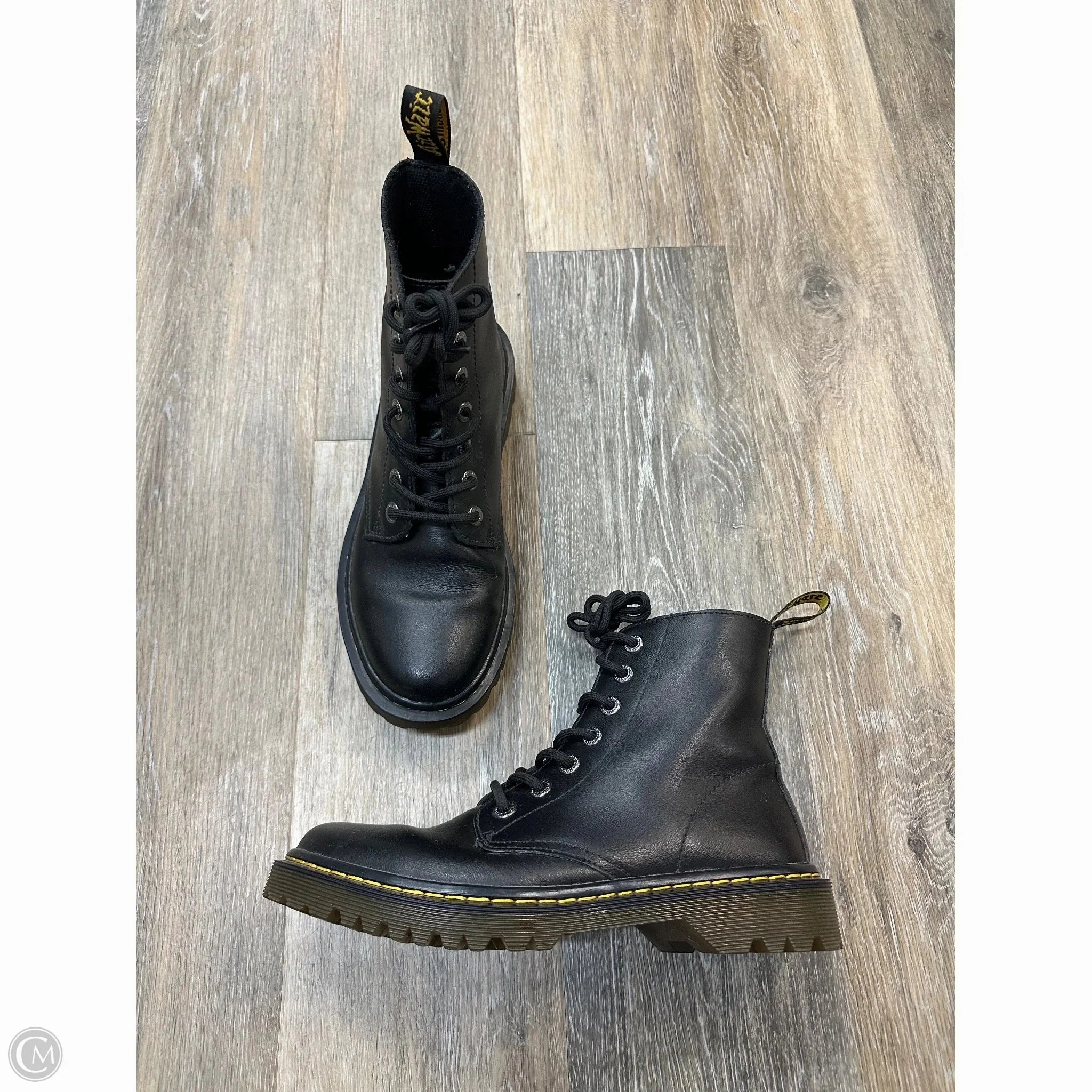 Wide Width Fold Over Combat Boots Boots Combat By Dr Martens In Black, Size: 8