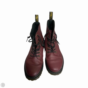 Boots Combat By Dr Martens In Maroon, Size: 10 Evina Lace Up Combat Boots