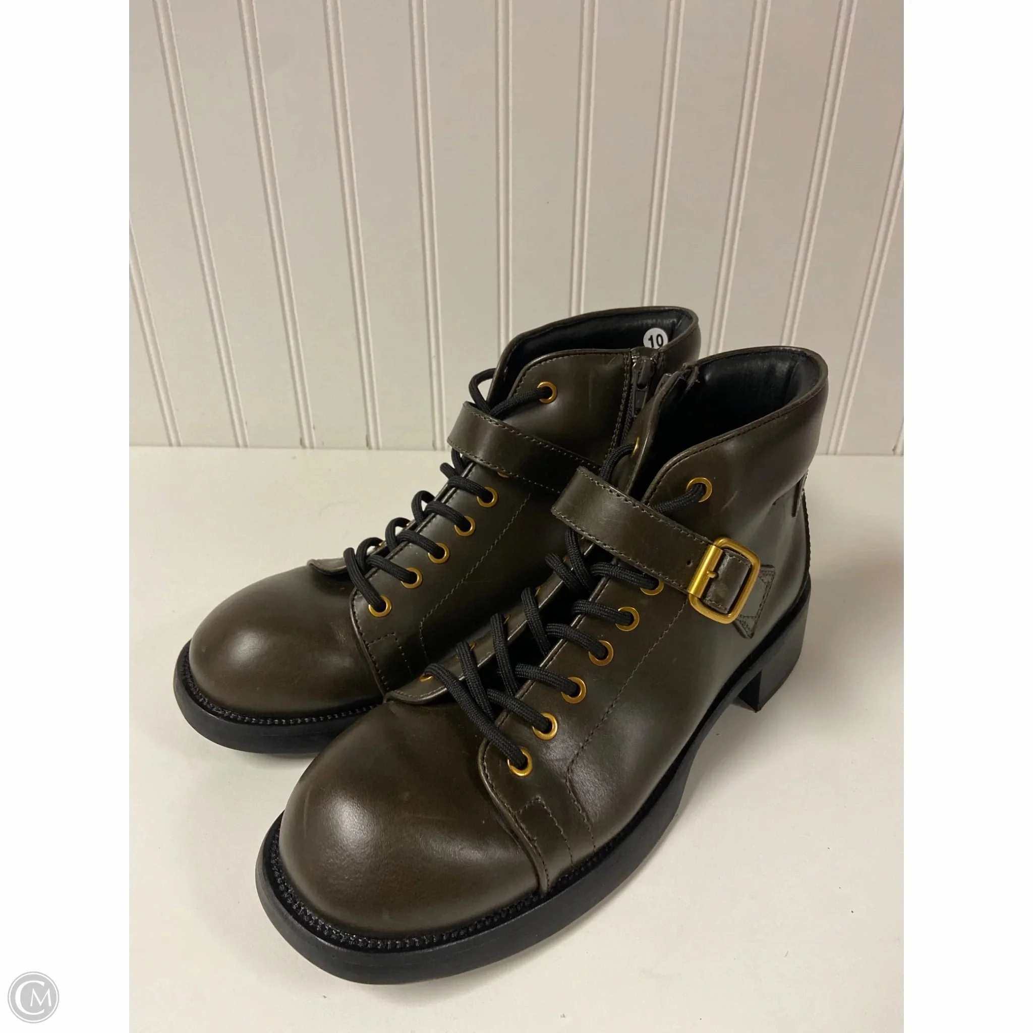 Boots Combat By Jeffrey Campbell In Brown, Size: 10 Combat Boots Gold Hardware