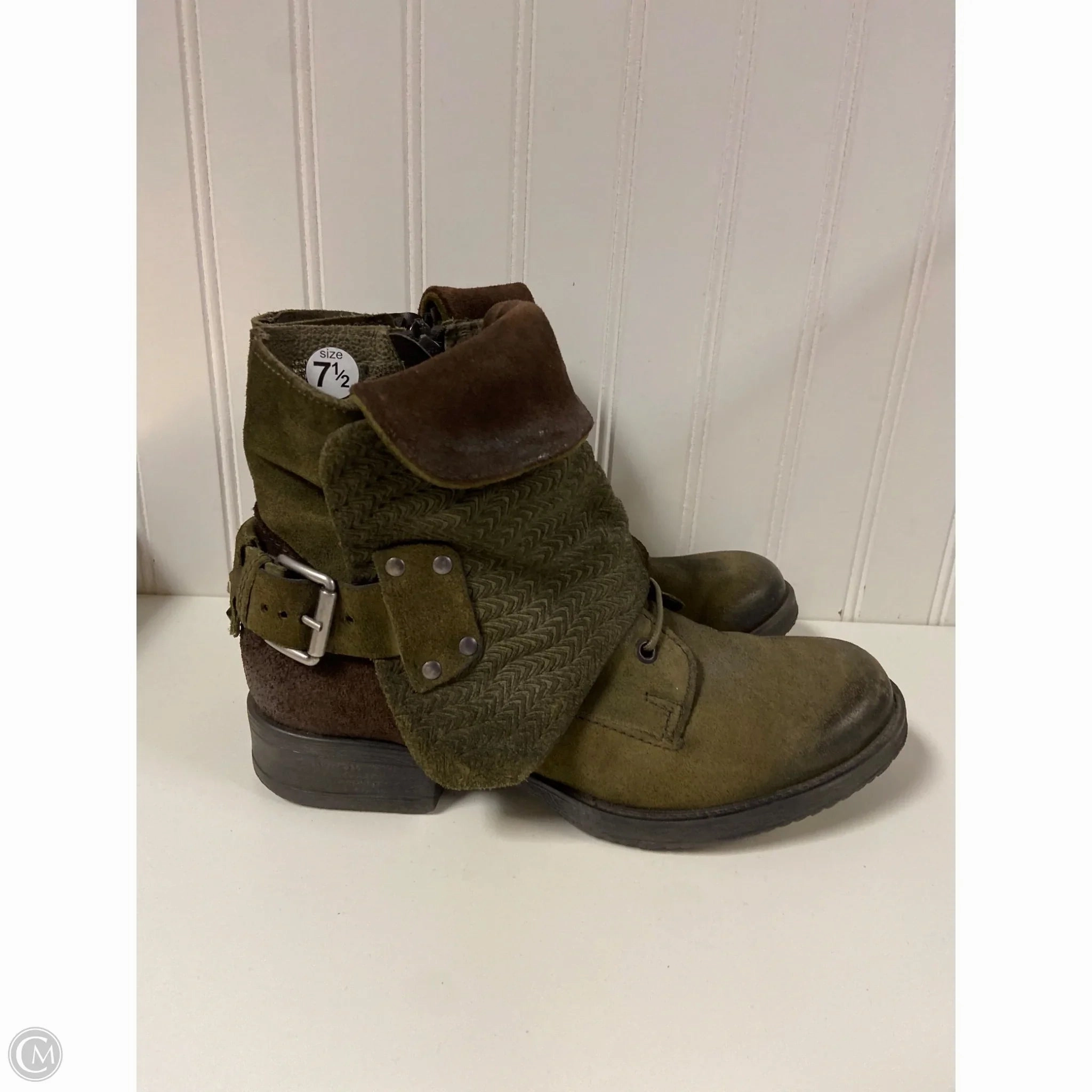Boots Combat By Miz Mooz In Green, Size: 7.5 Combat High