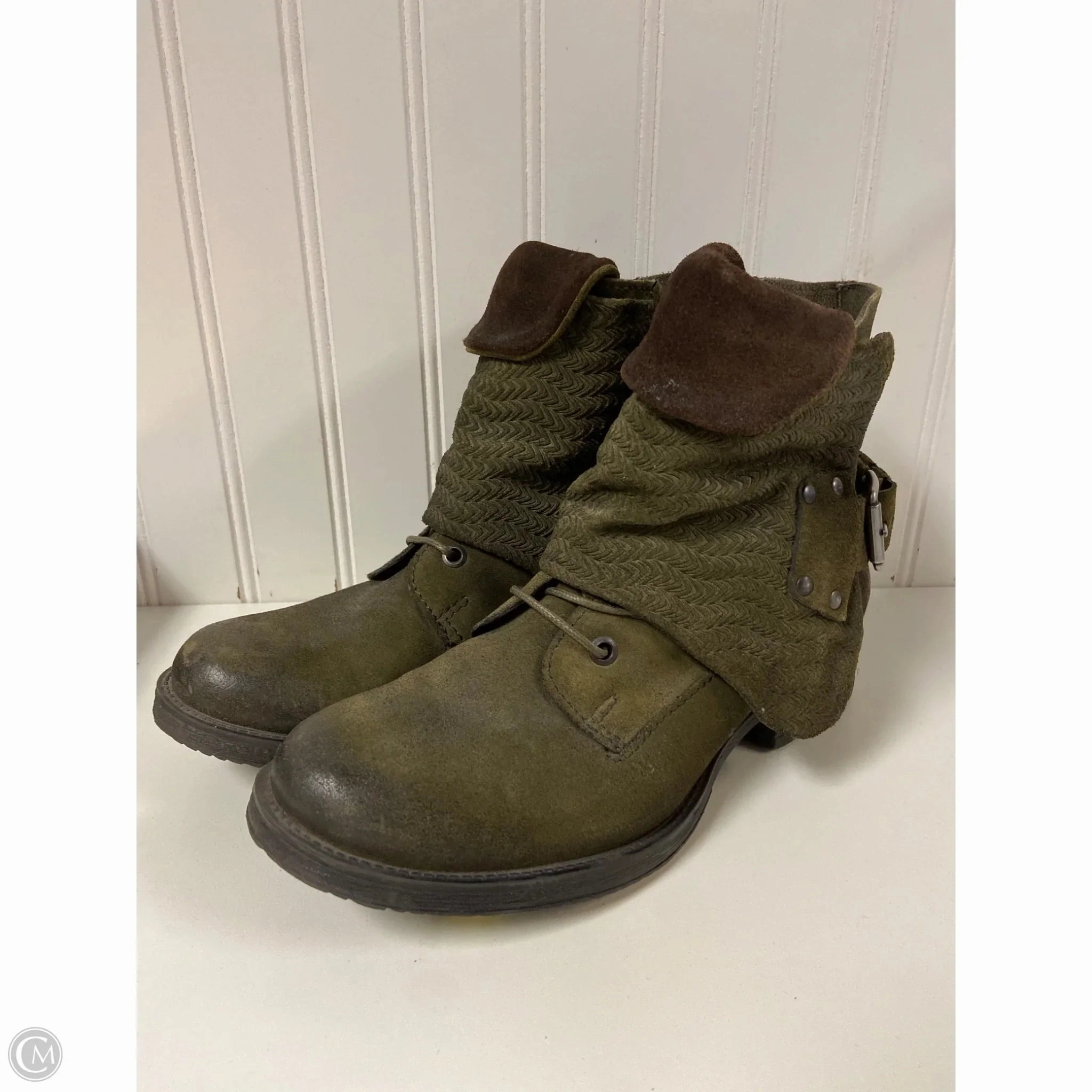 Lace Up Combat Boot Boots Combat By Miz Mooz In Green, Size: 7.5