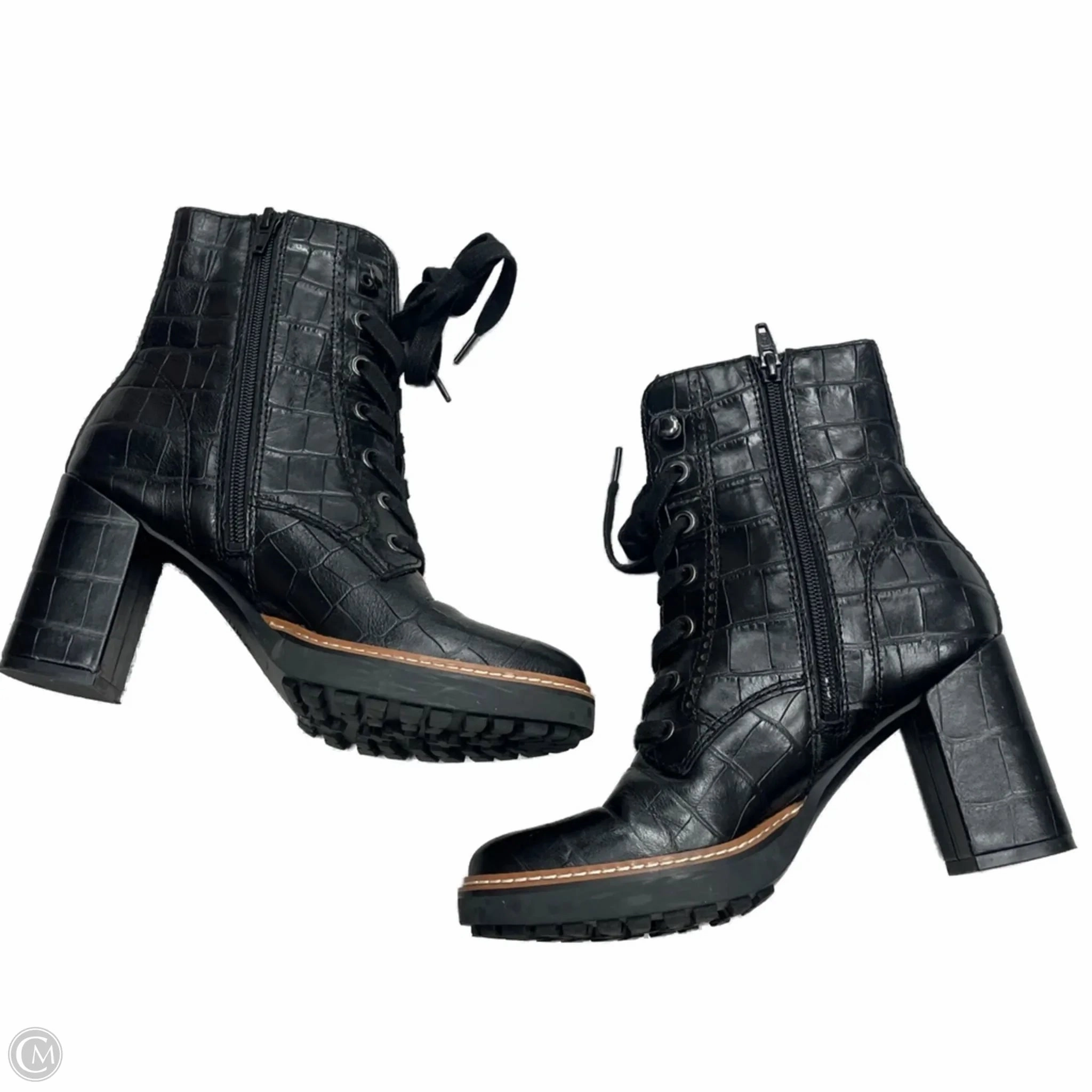 Western Combat Boots Boots Combat By Naturalizer In Black, Size: 6
