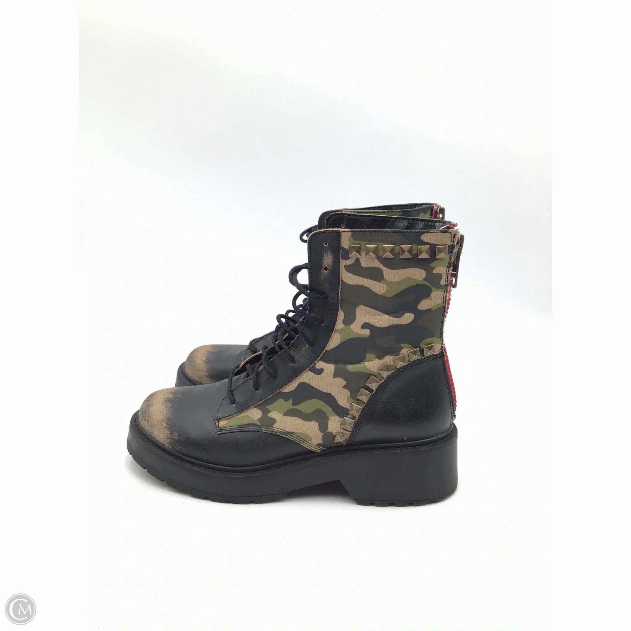 Low Heel Combat Boots Boots Combat By Steve Madden In Camouflage Print, Size: 9