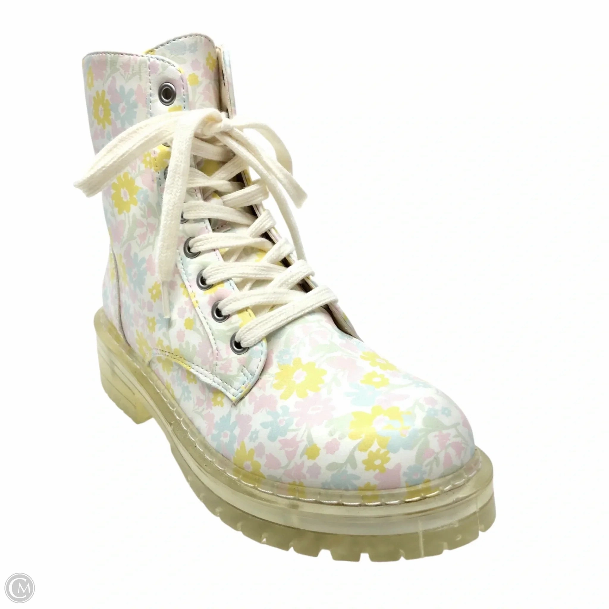Boots Combat By Sugar In Floral Print, Size: 8 Sashia Platform Combat Boot