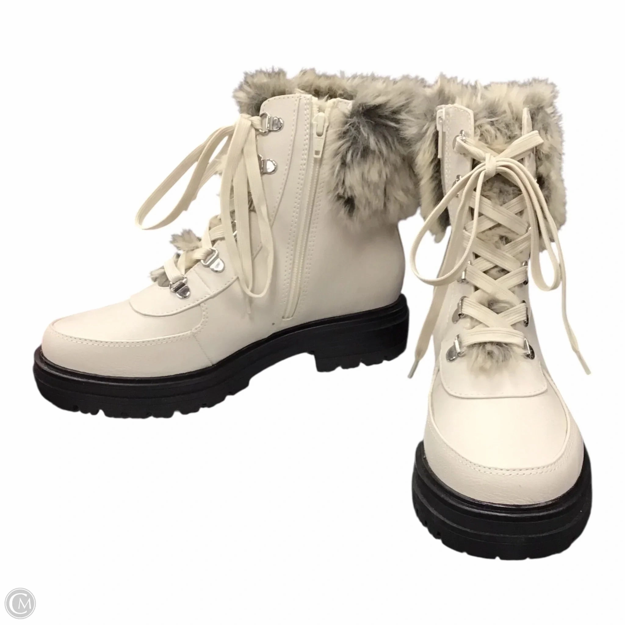 Combat Boot Laces Boots Combat By Sun & Shadow In Cream, Size: 7.5
