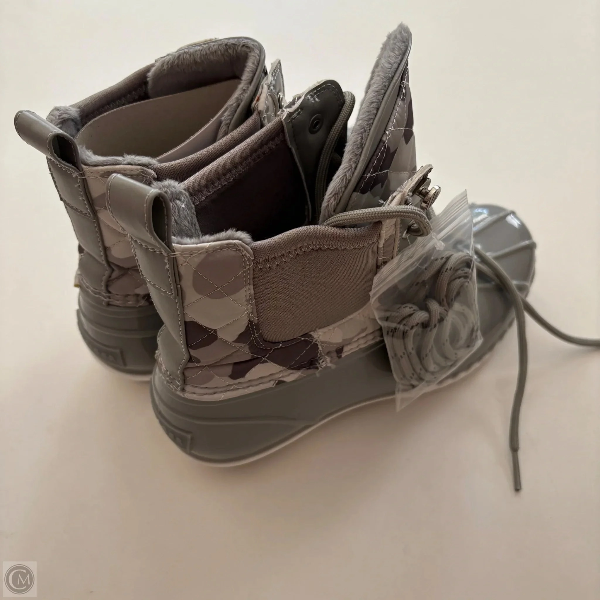 Shine Combat Boots Boots Combat By Tommy Hilfiger In Grey, Size: 8