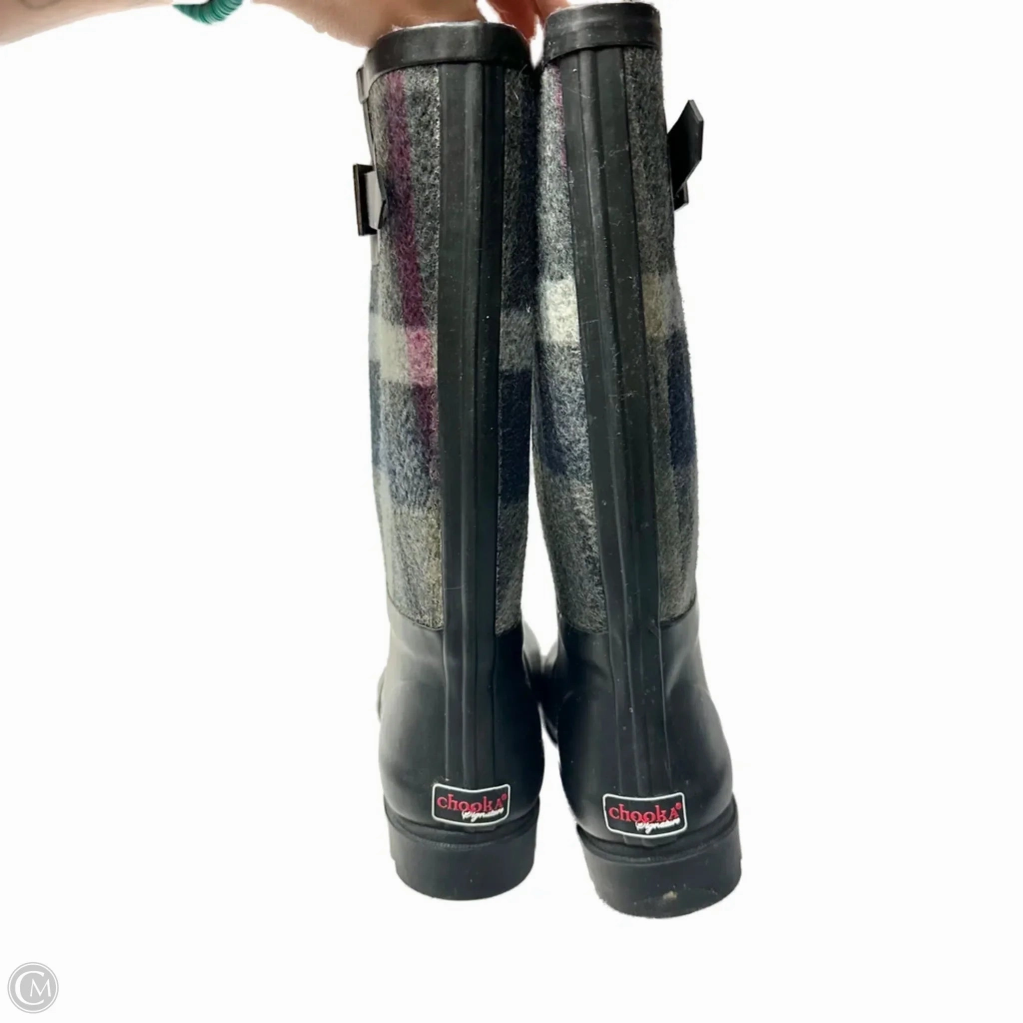 Expensive Rain Boots Boots Rain By Chooka  In Plaid Pattern, Size: 7