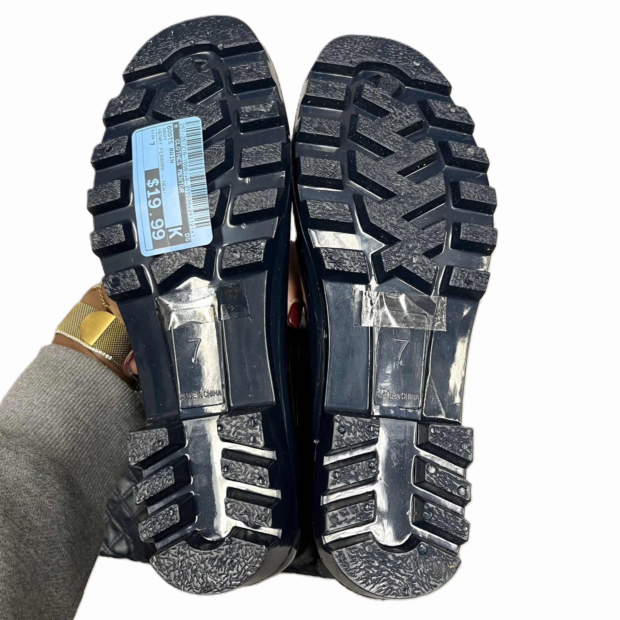 Boots Rain By Henry Ferrara In Navy, Size: 7 Gardening Rain Boots