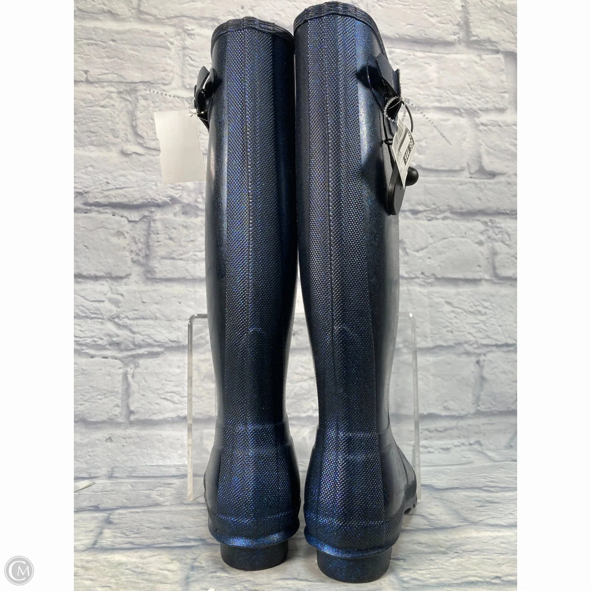 Boots Rain By Hunter In Black & Blue, Size: 8 Rain Boots With Arch Support