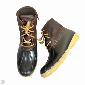 Sherpa-lined Chelsea Rain Boots Boots Rain By Sperry In Black & Brown, Size: 9