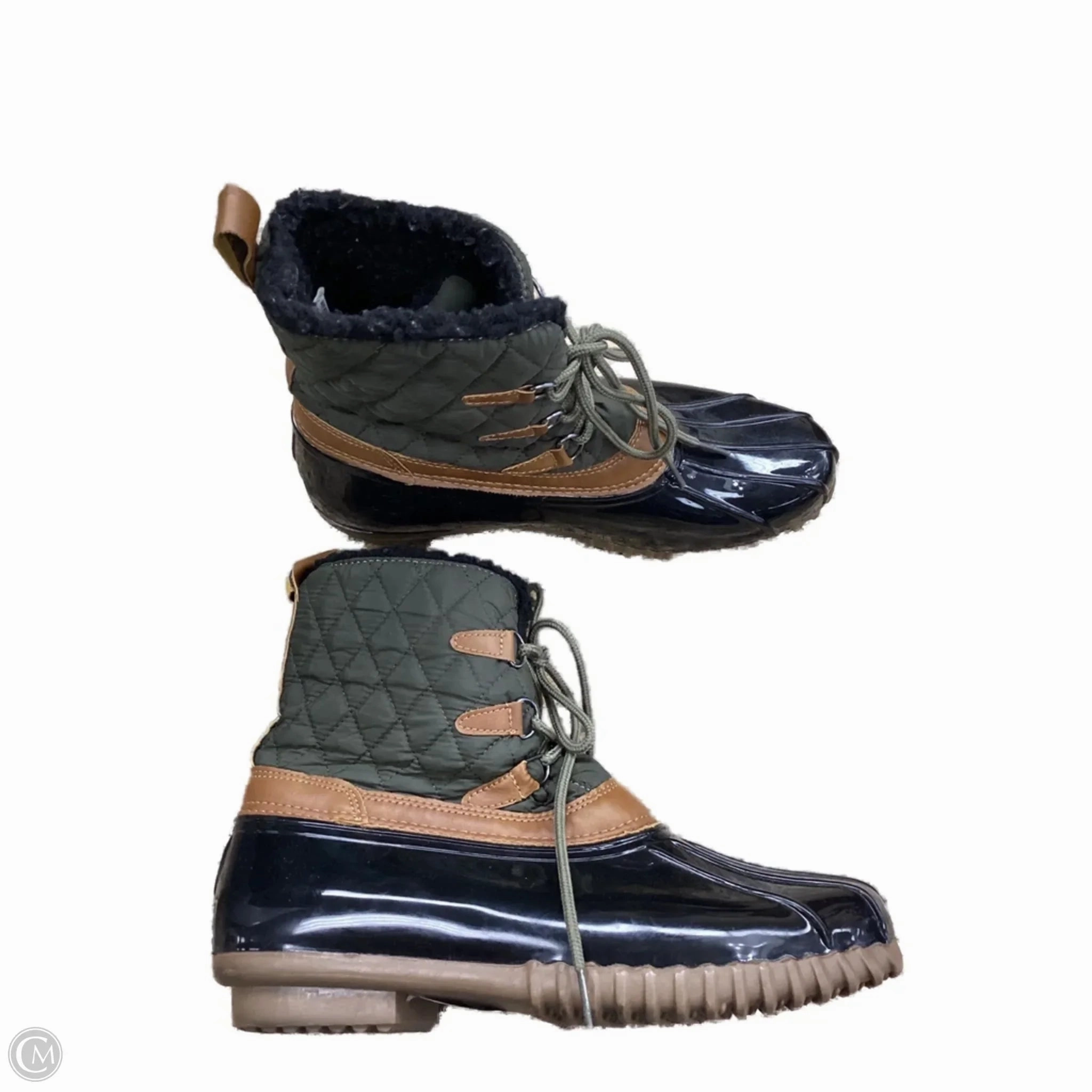 Boots Rain By Sporto In Black & Green, Size: 10 Gumbees Rain Boots