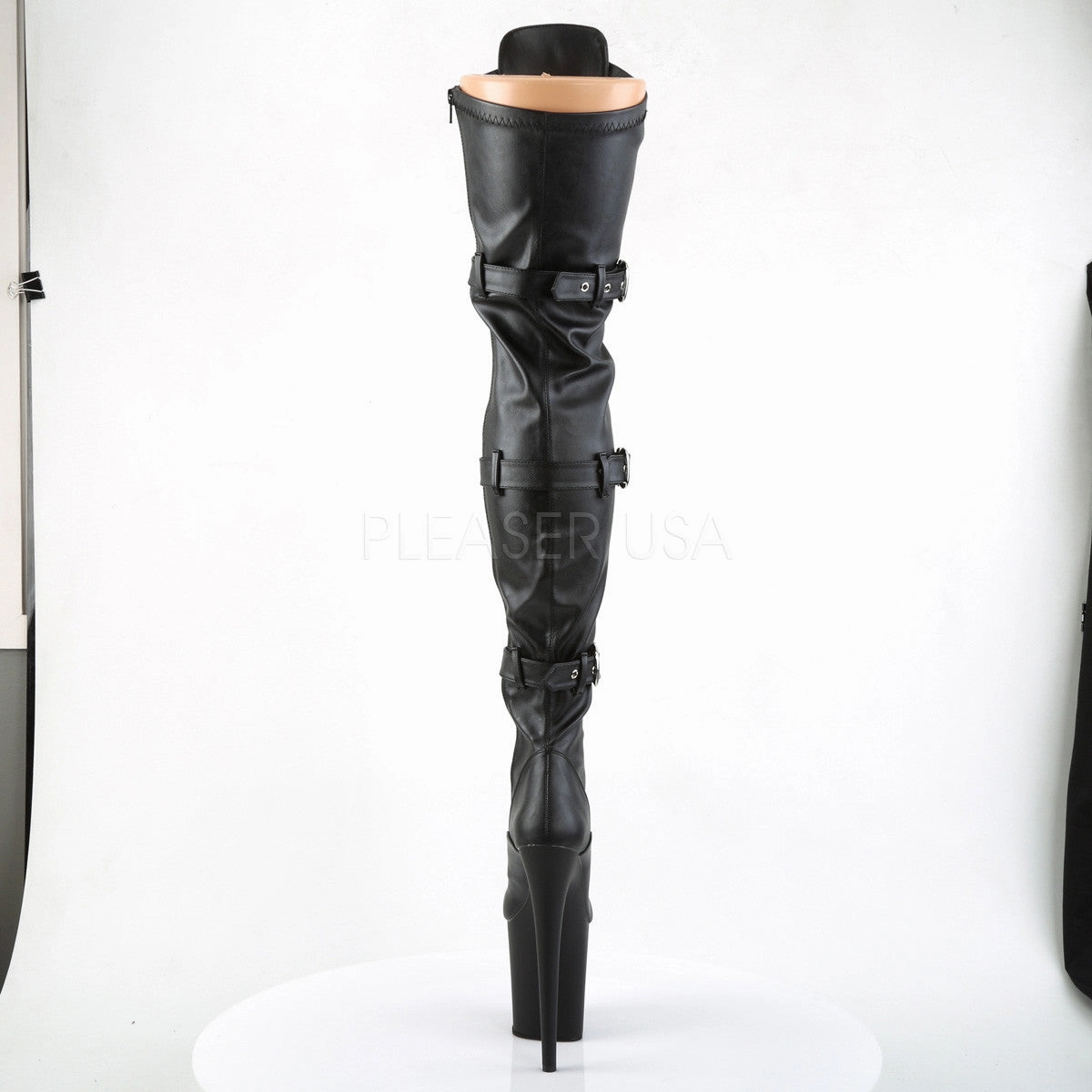 Plus Size Boots Knee High Pleaser FLAMINGO-3028 Black Knee High Boots